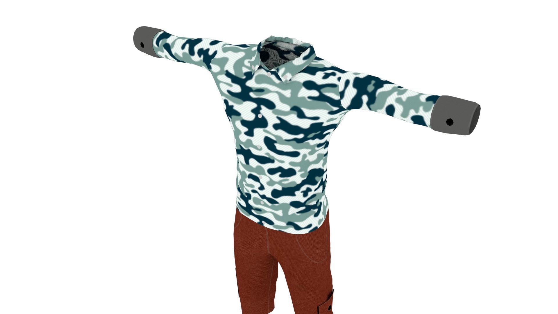 Man Outfit Low-poly 3D model_4