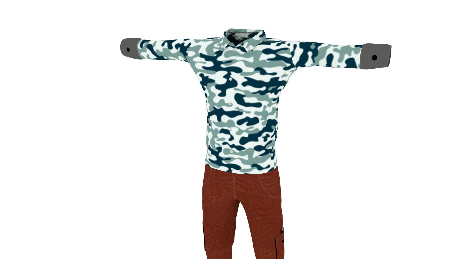 Man Outfit Low-poly 3D model_2