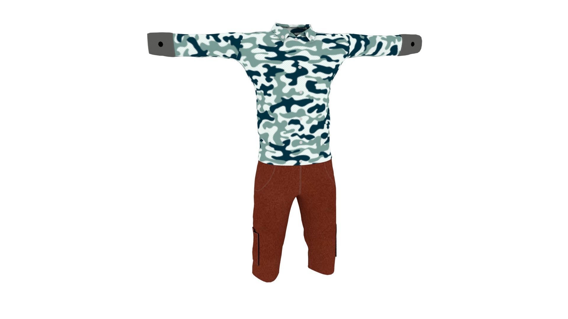 Man Outfit Low-poly 3D model_1