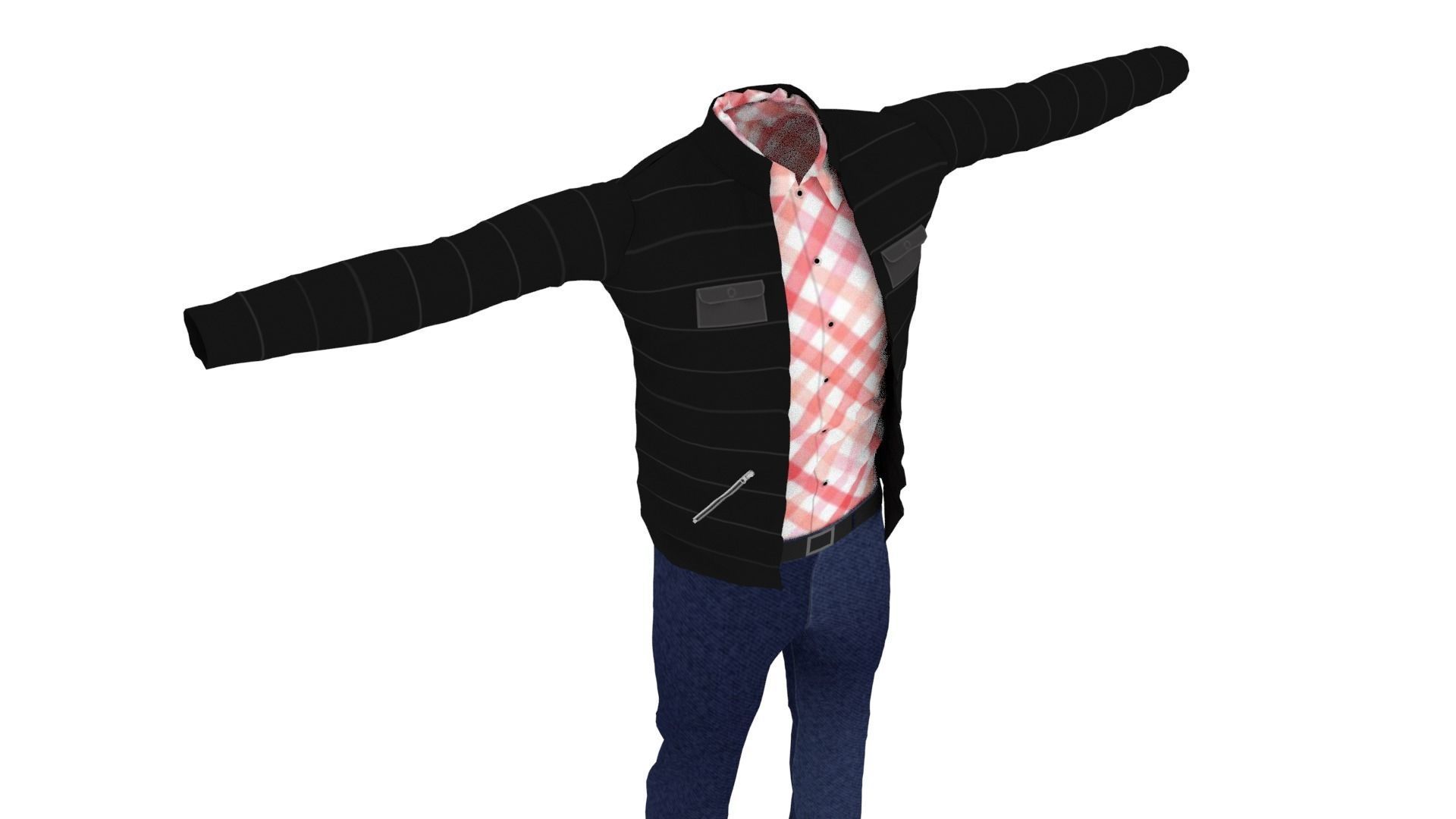 Man Outfit Low-poly 3D model_4