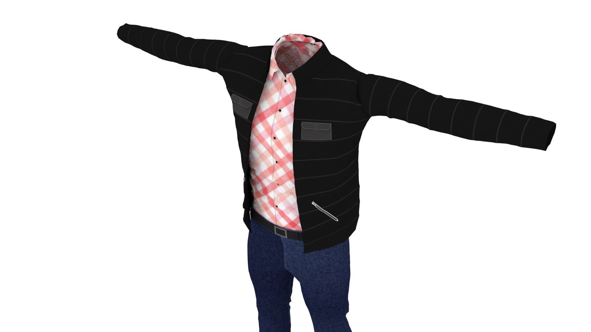 Man Outfit Low-poly 3D model_3