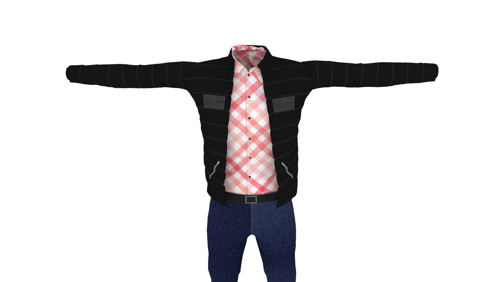 Man Outfit Low-poly 3D model_5