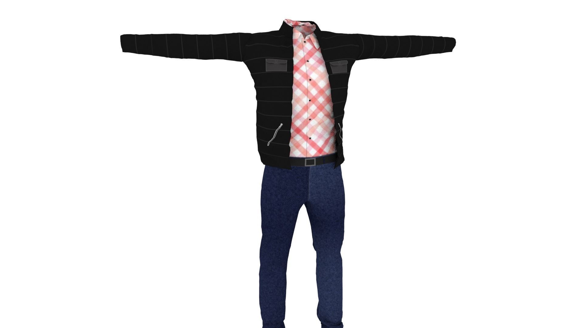 Man Outfit Low-poly 3D model_1