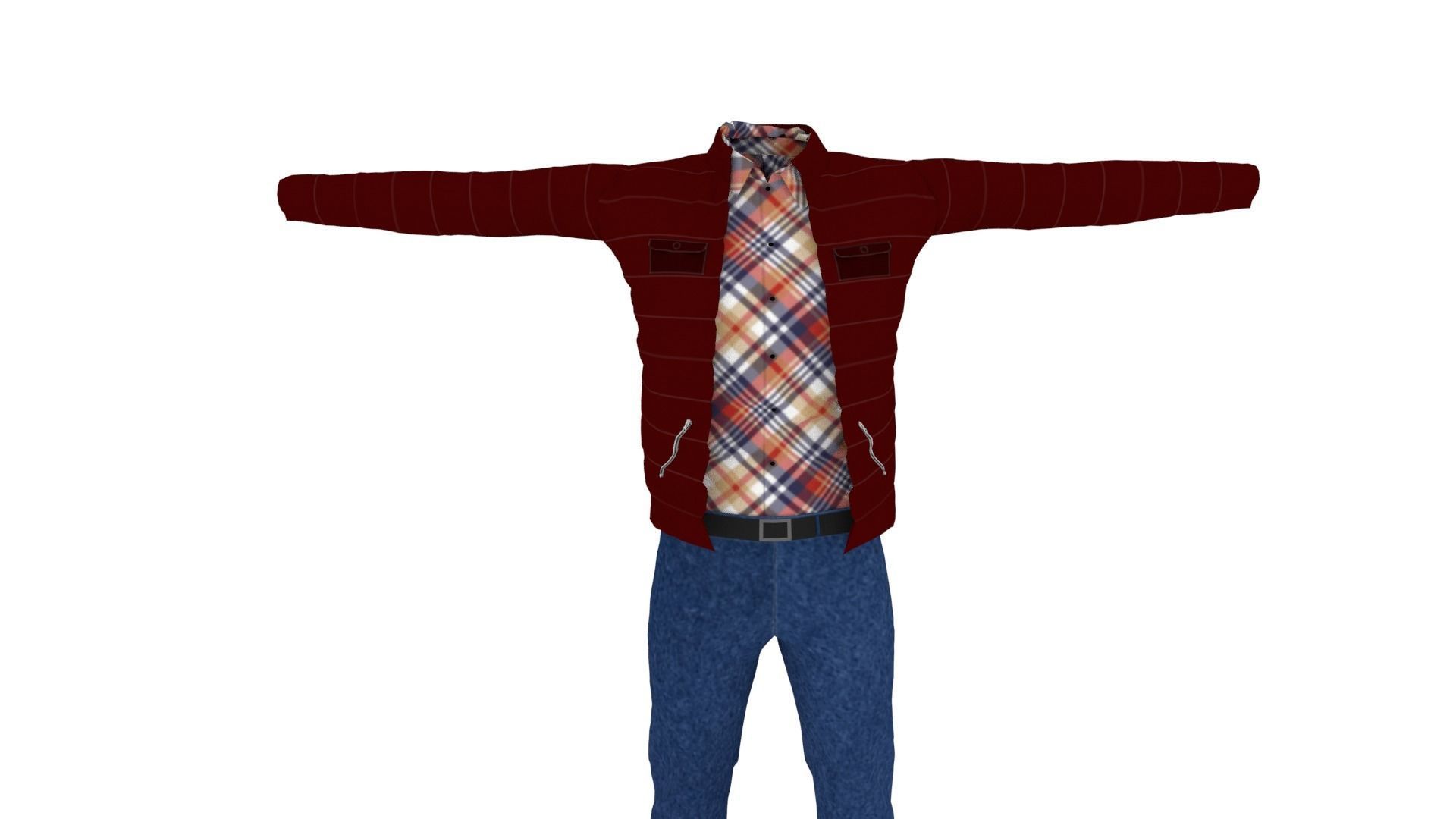 Man Outfit Low-poly 3D model_2