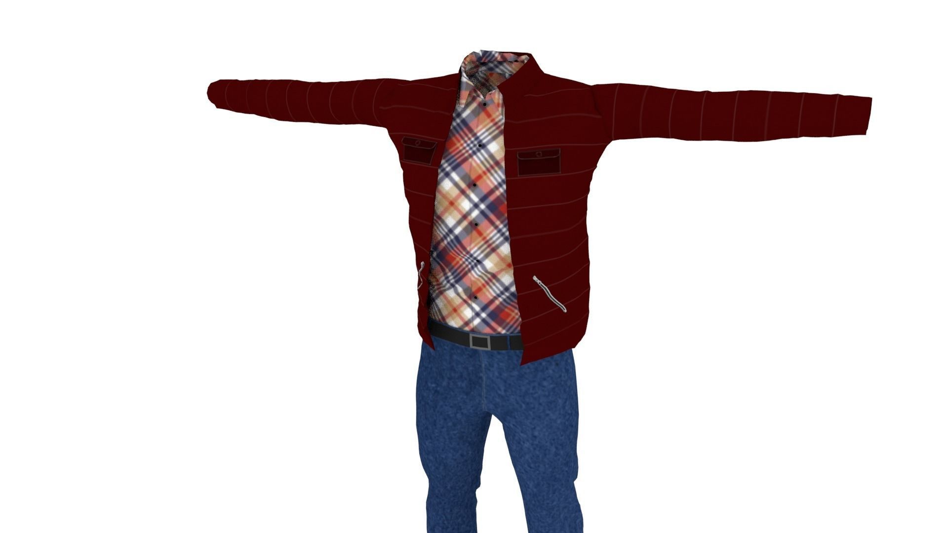 Man Outfit Low-poly 3D model_1
