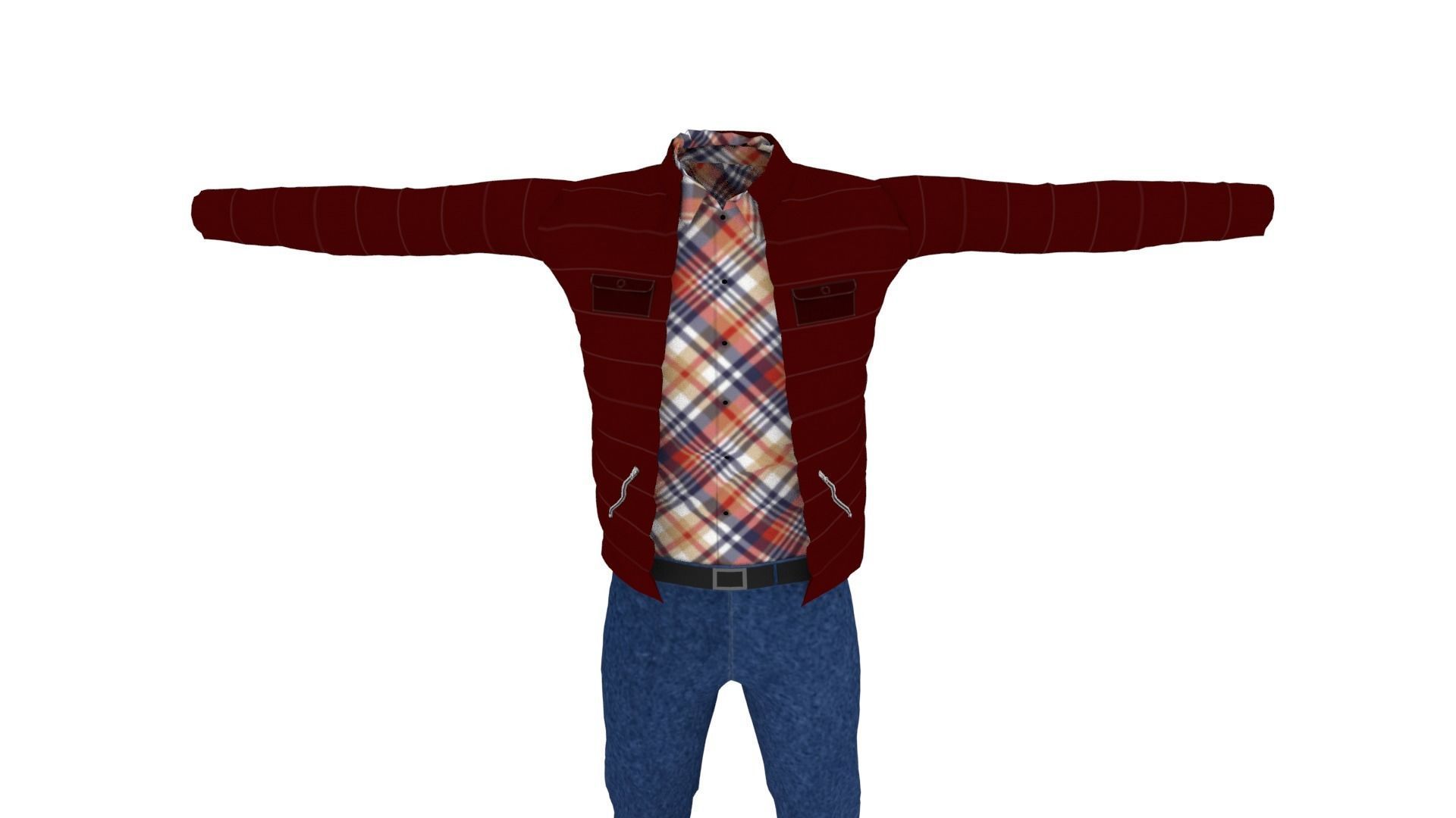 Man Outfit Low-poly 3D model_5