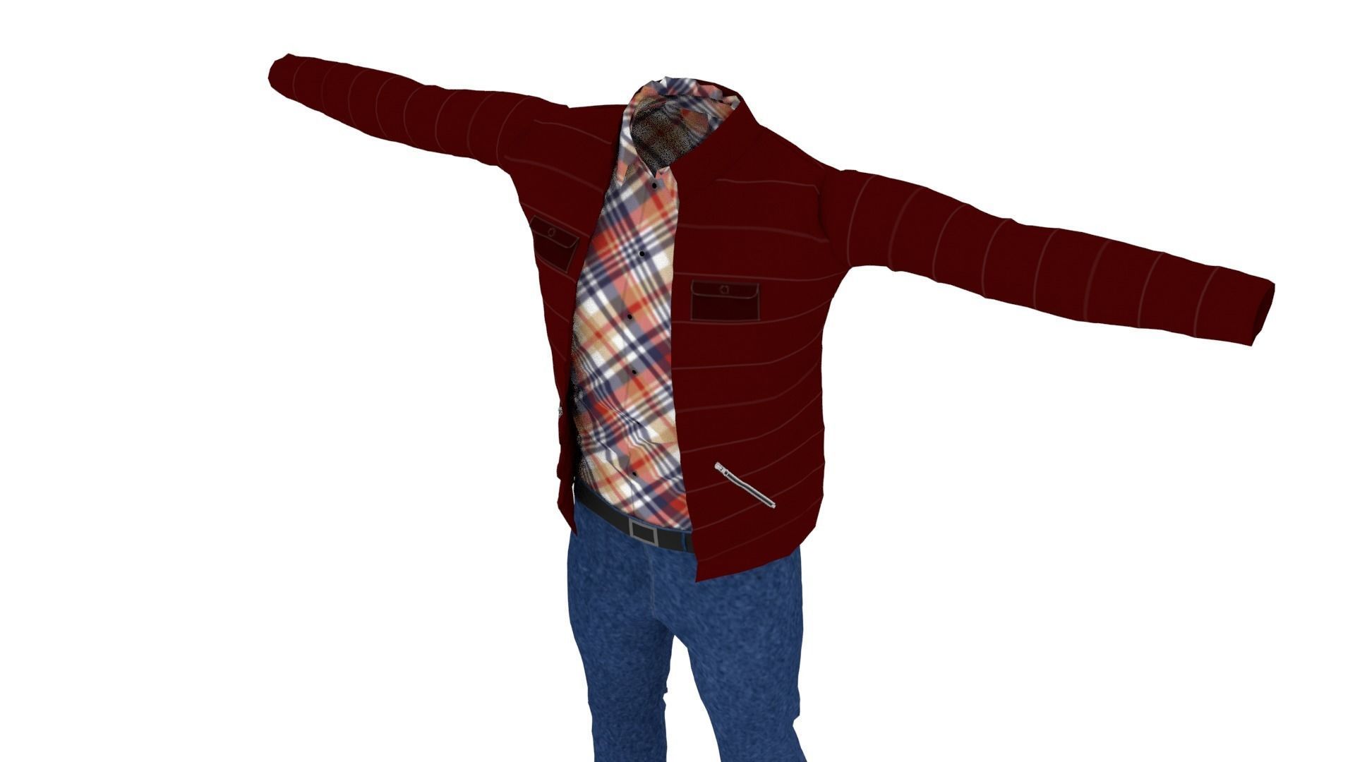 Man Outfit Low-poly 3D model_3