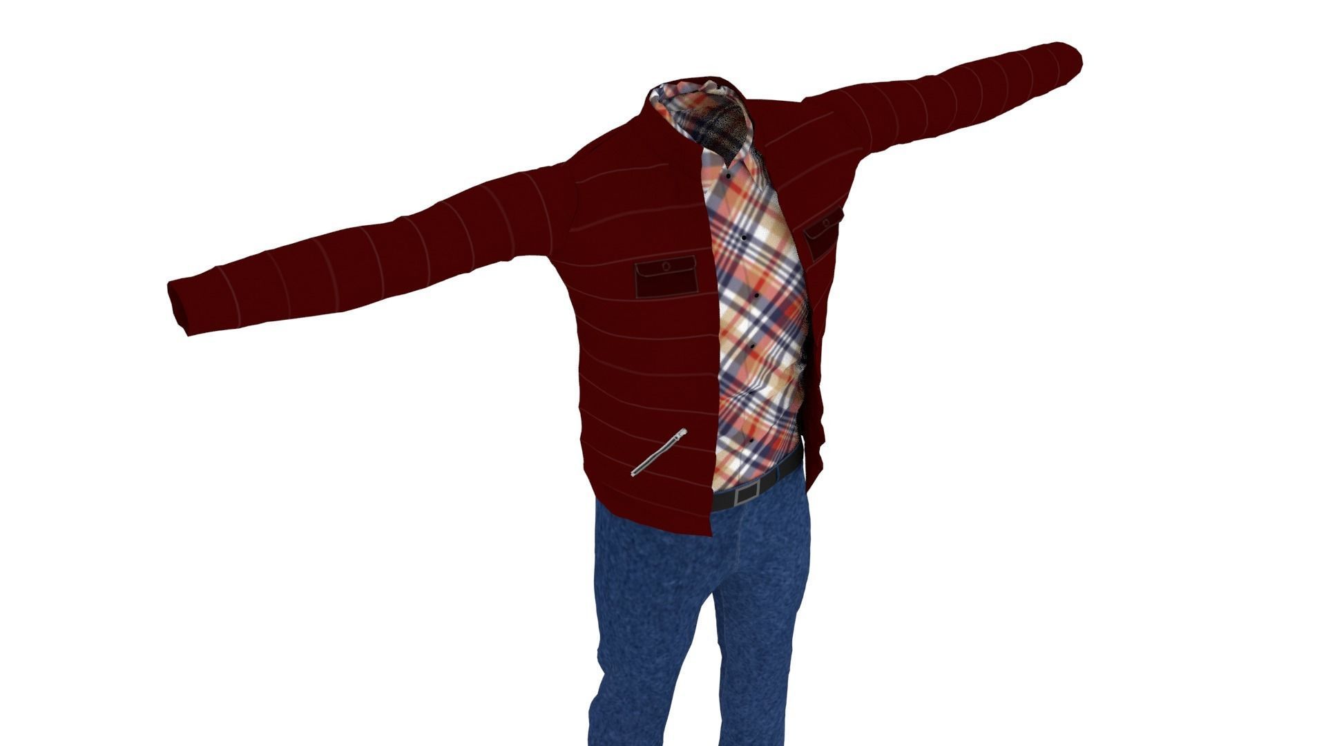 Man Outfit Low-poly 3D model_4