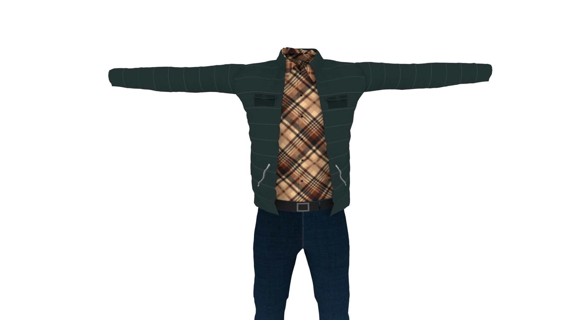 Man Outfit Low-poly 3D model_2