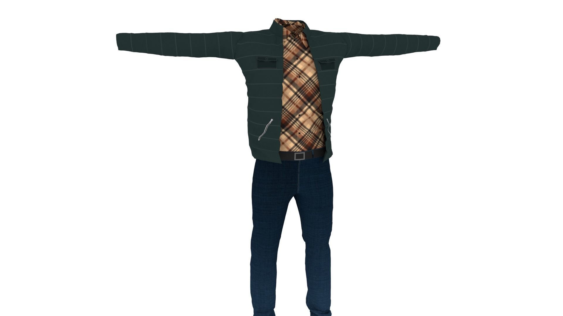 Man Outfit Low-poly 3D model_1
