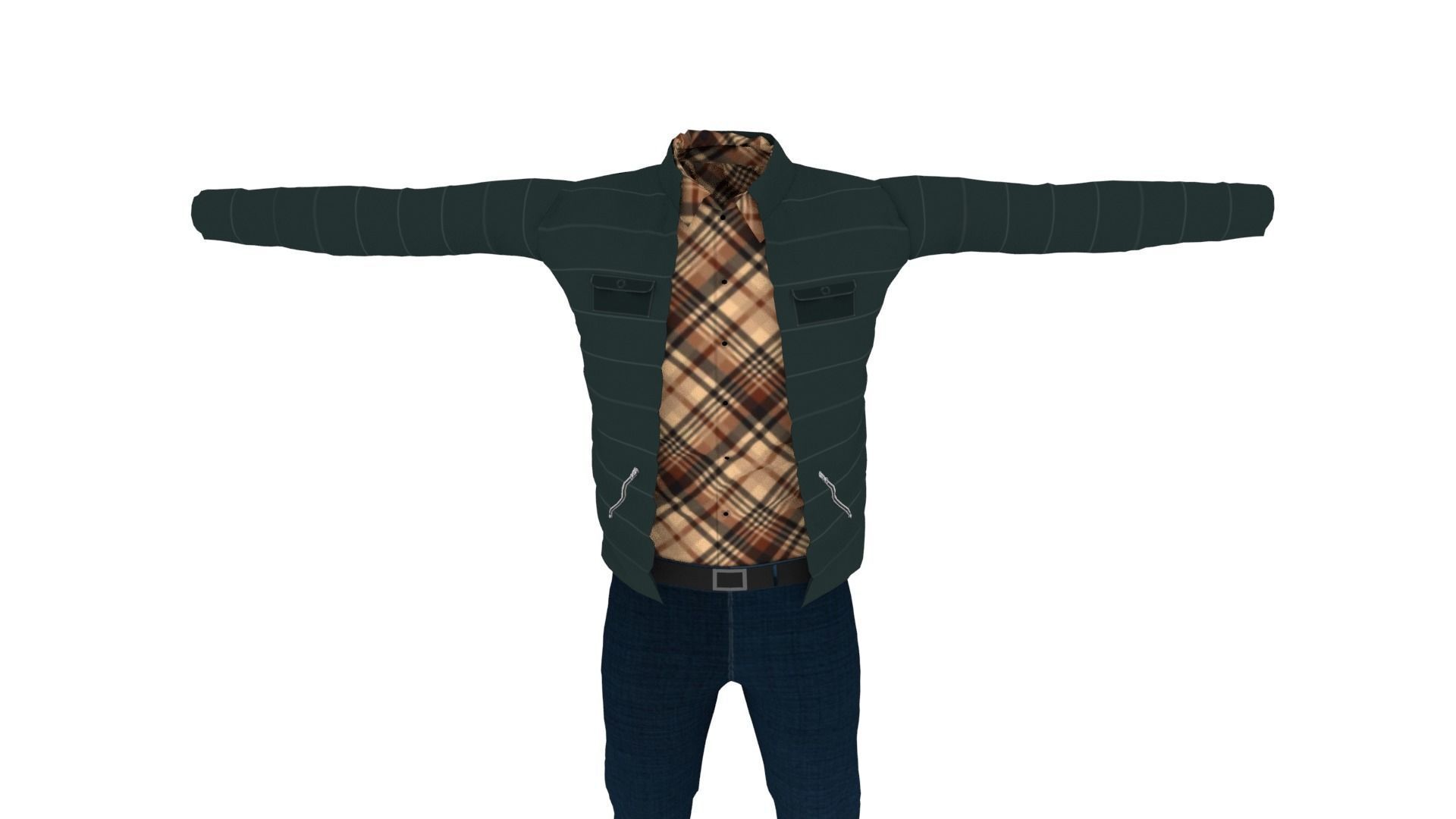 Man Outfit Low-poly 3D model_5