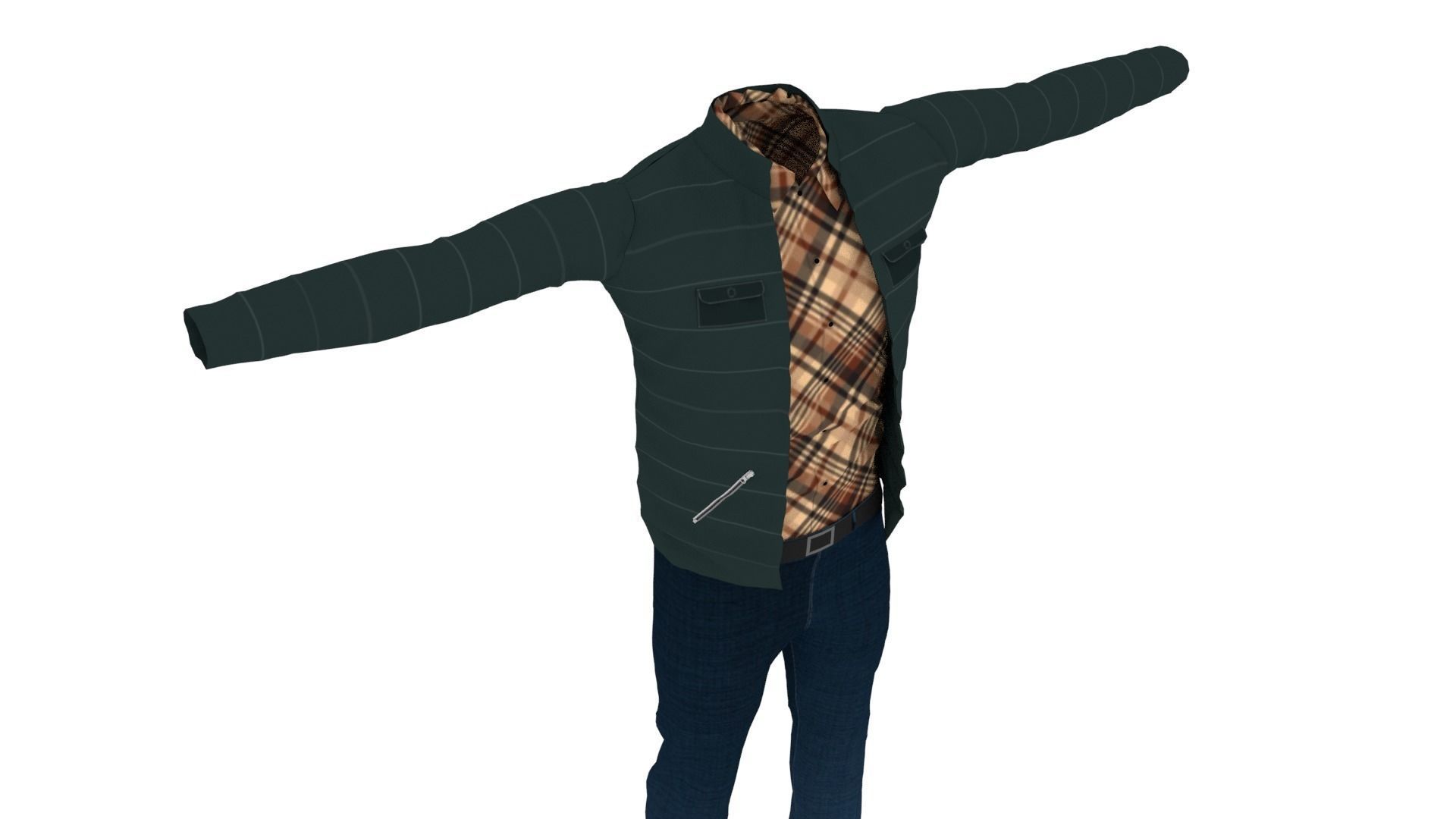 Man Outfit Low-poly 3D model_4
