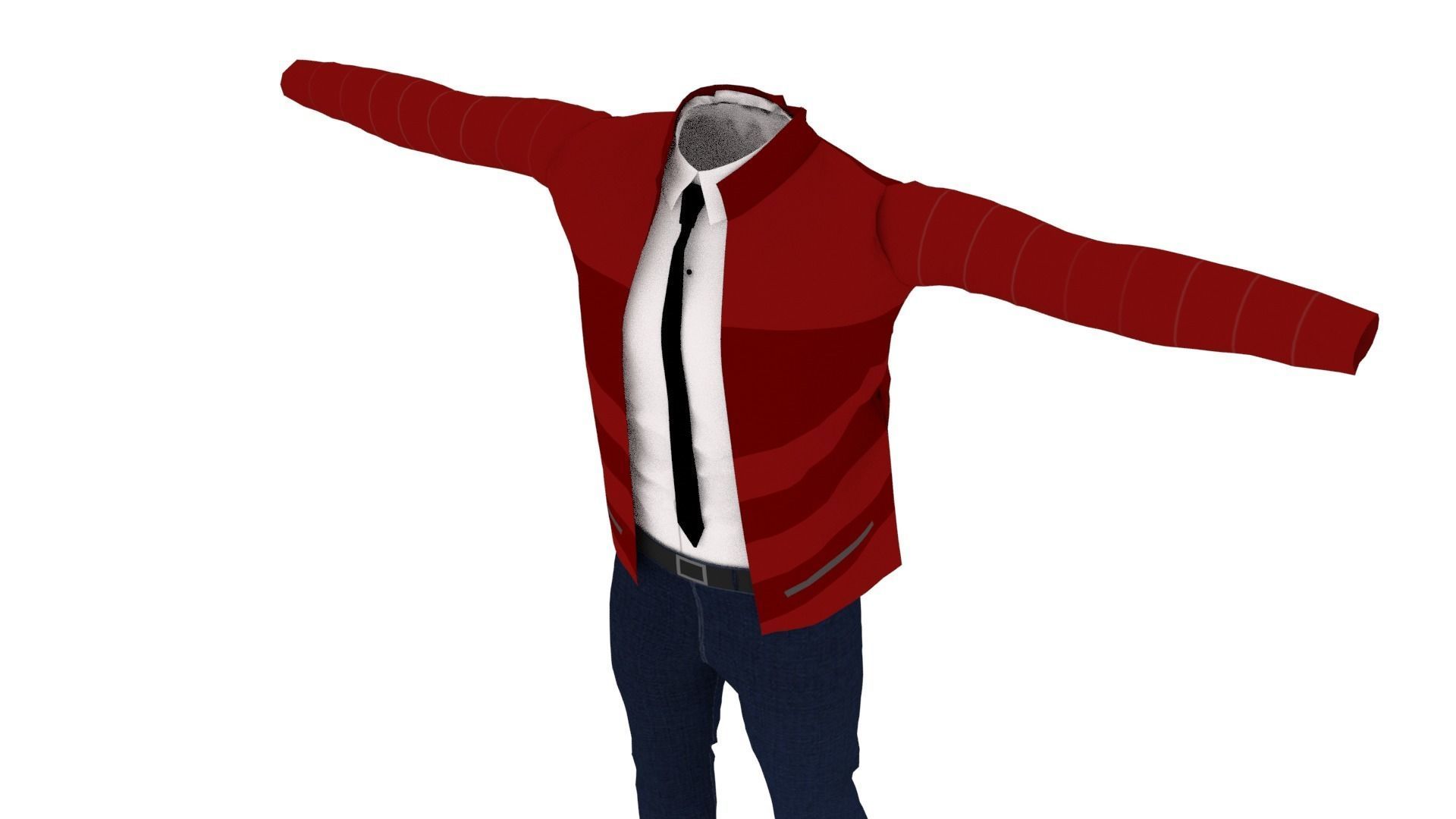 Man Outfit Low-poly 3D model_3
