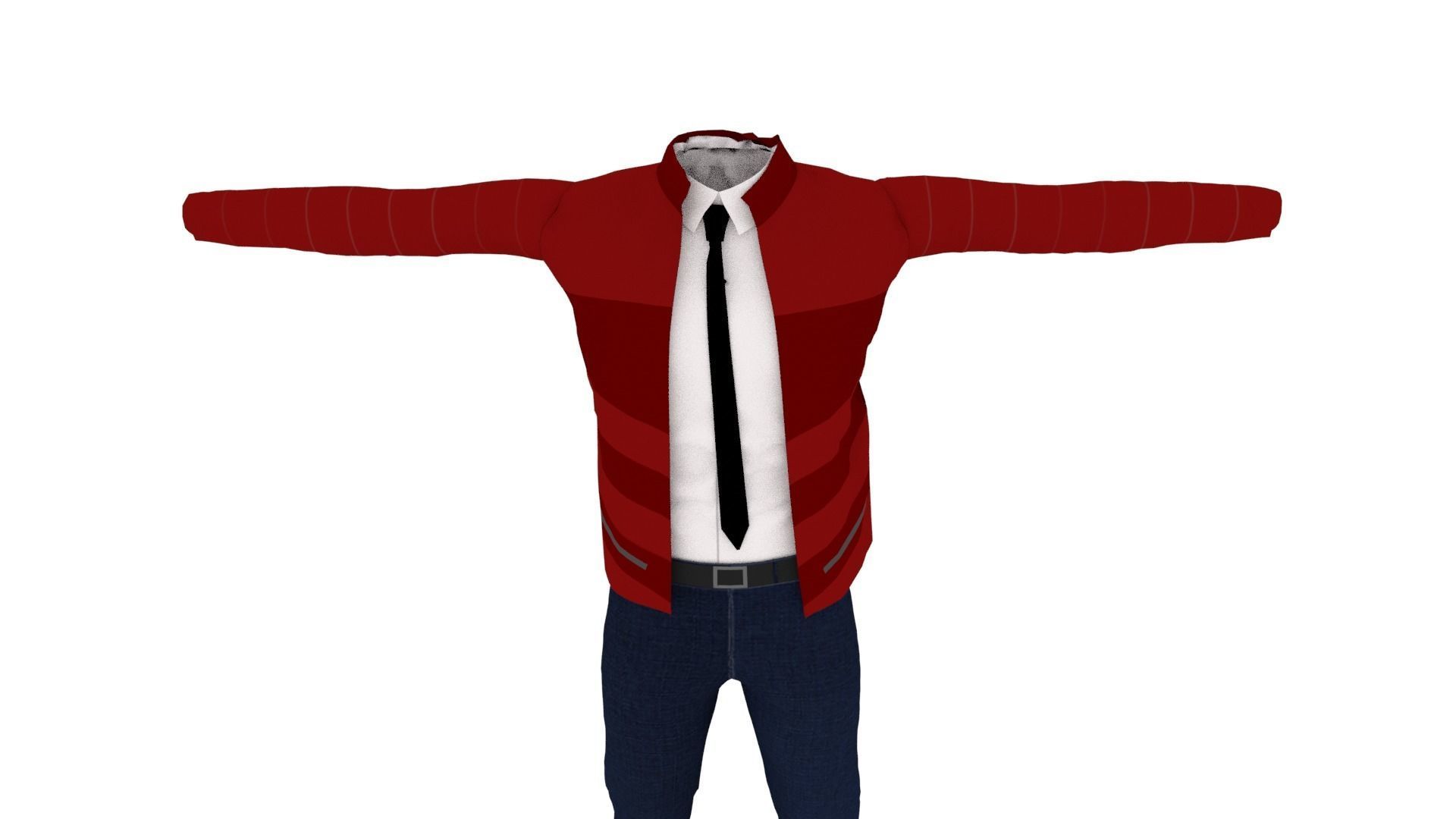 Man Outfit Low-poly 3D model_5