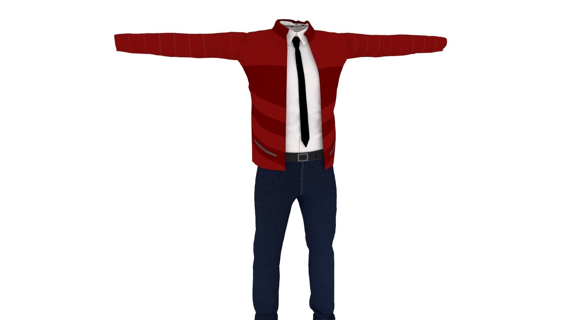 Man Outfit Low-poly 3D model_1