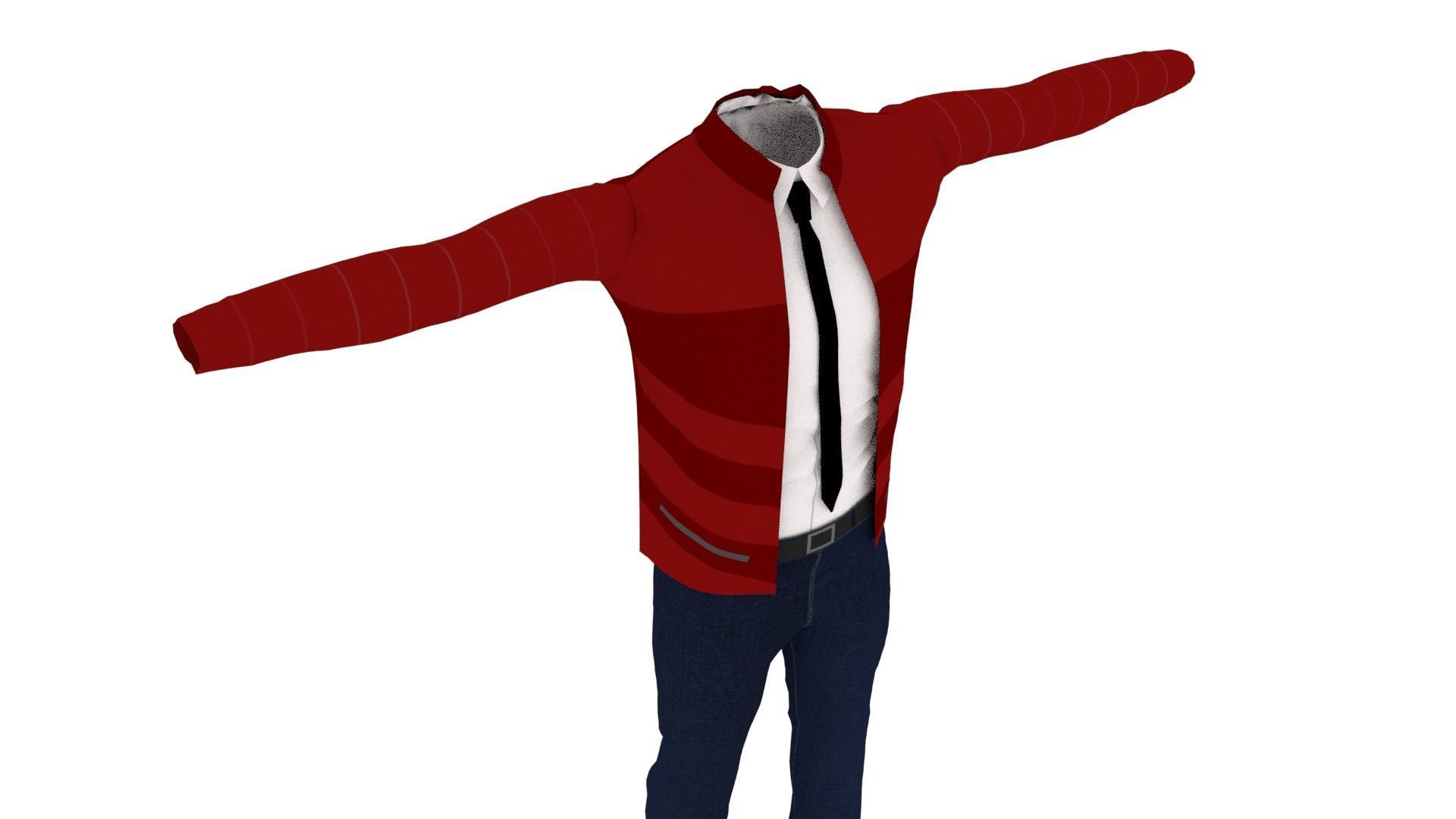 Man Outfit Low-poly 3D model_4