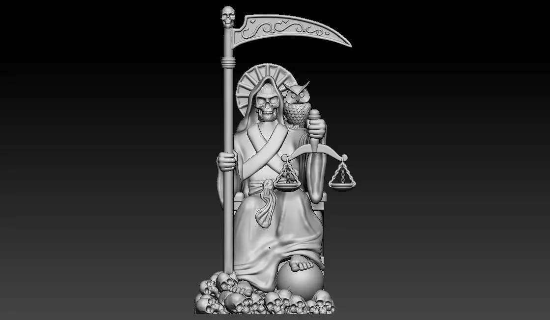 Skull reaper pendant 3D print model_0