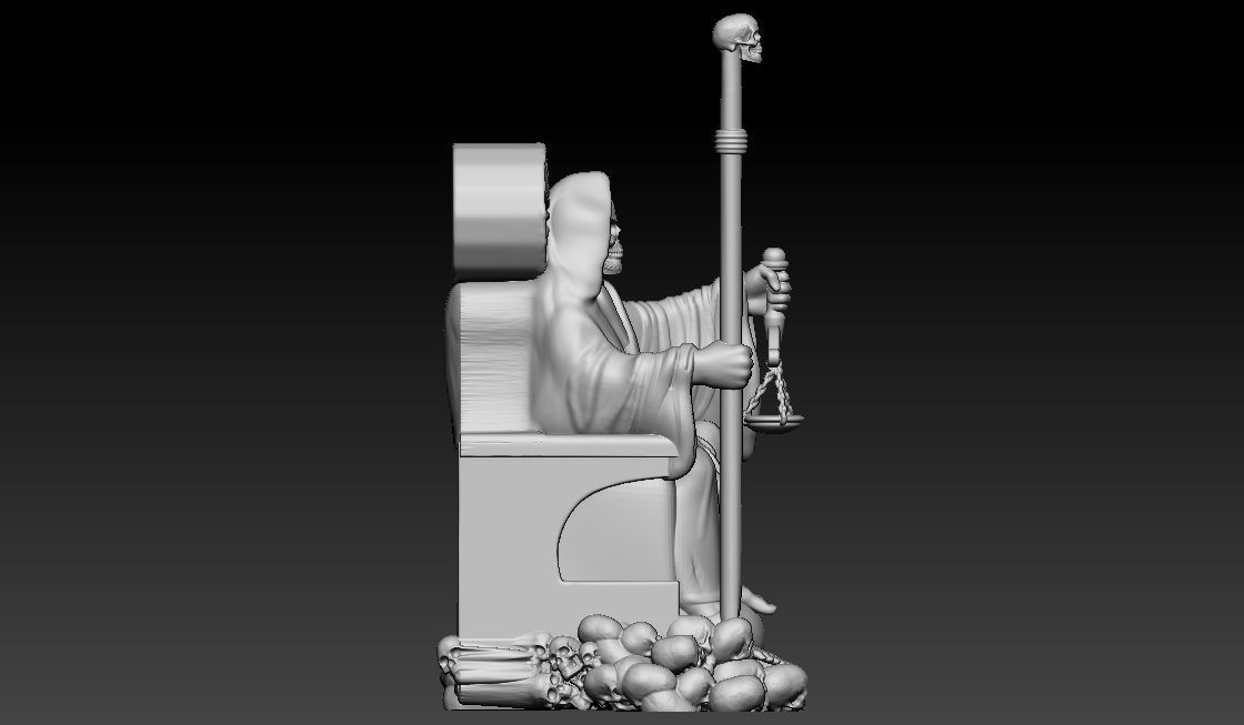 Skull reaper pendant 3D print model_3