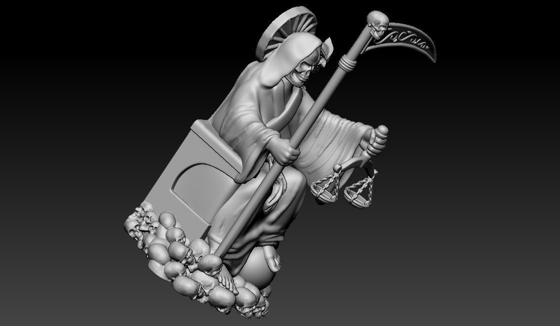Skull reaper pendant 3D print model_6