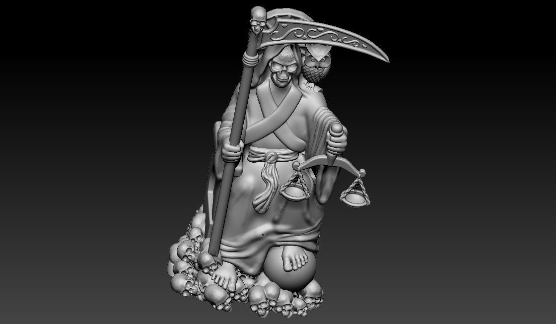 Skull reaper pendant 3D print model_2