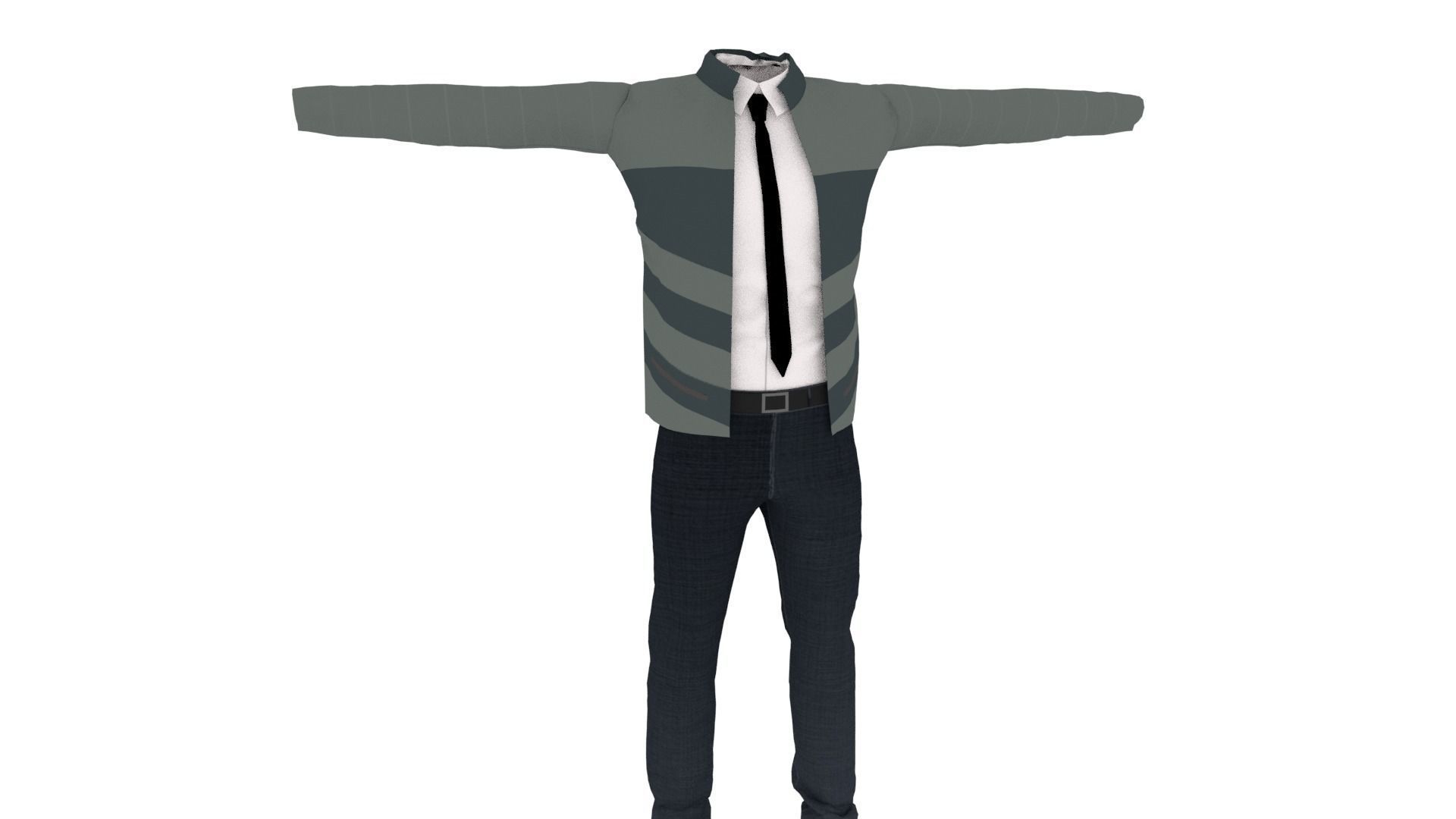 Man Outfit Low-poly 3D model_1