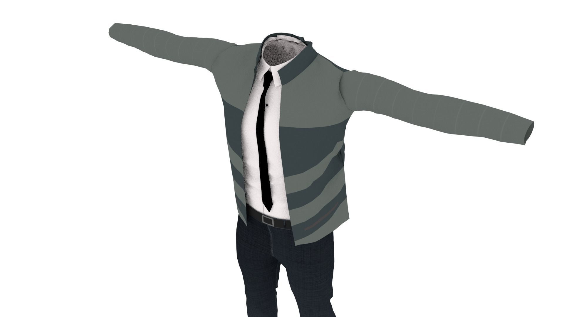 Man Outfit Low-poly 3D model_3