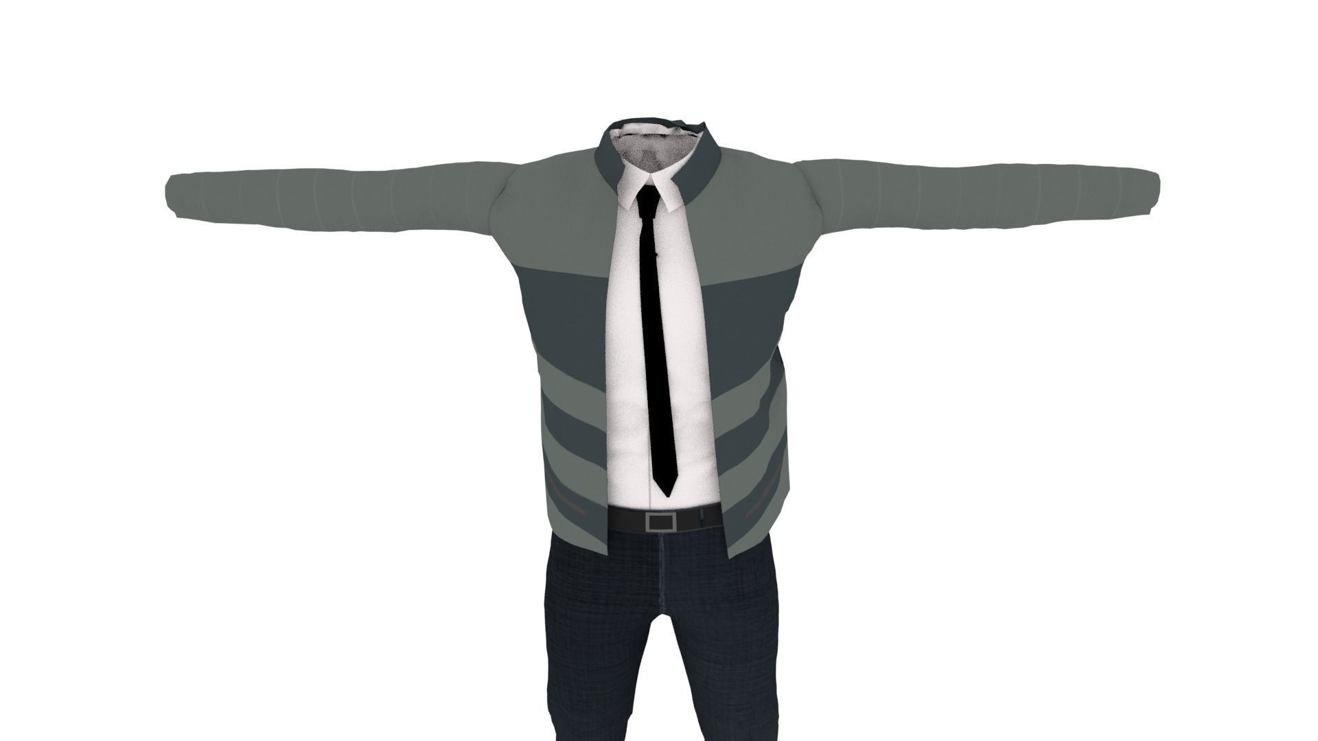 Man Outfit Low-poly 3D model_5