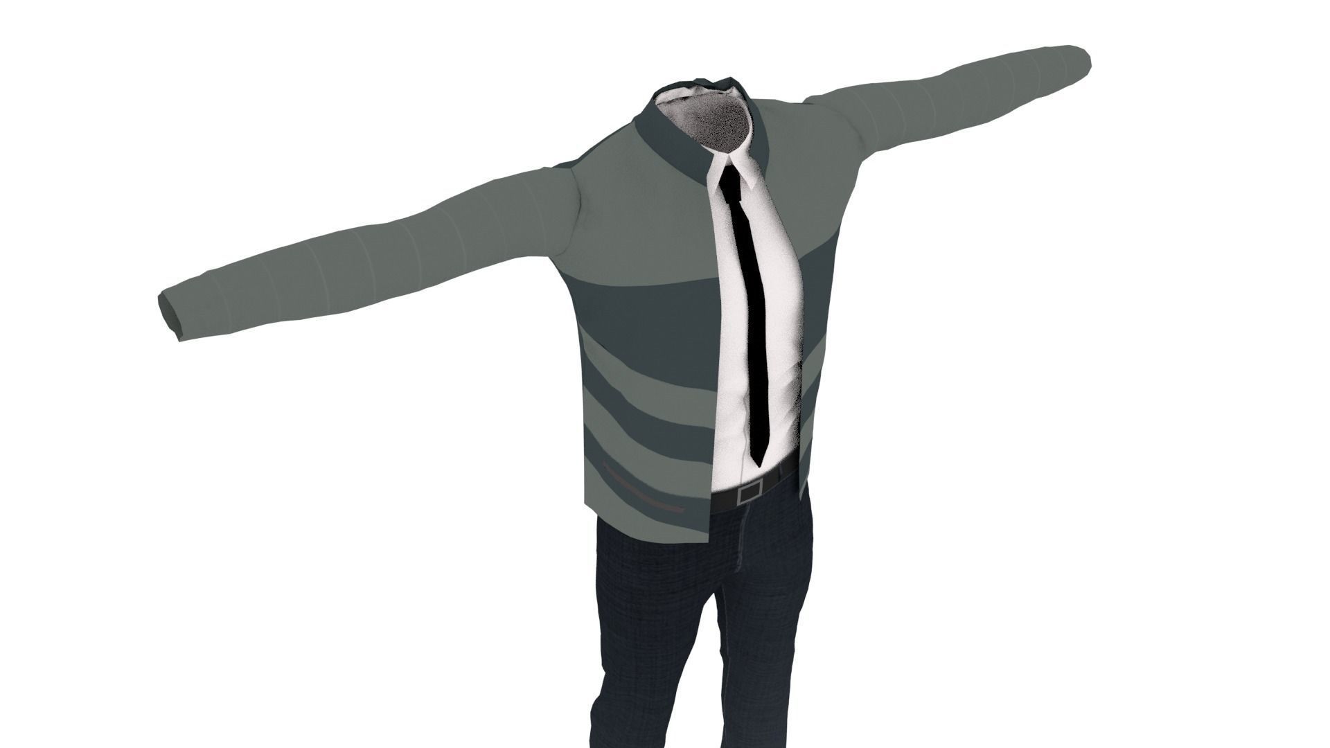 Man Outfit Low-poly 3D model_4