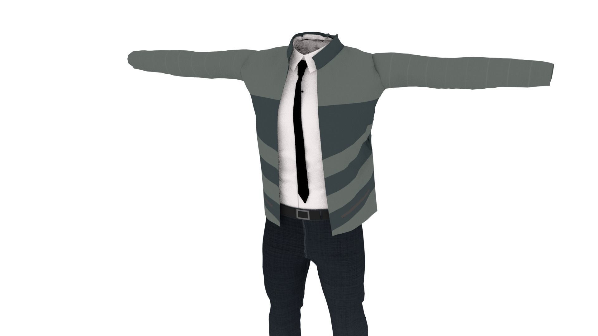 Man Outfit Low-poly 3D model_2