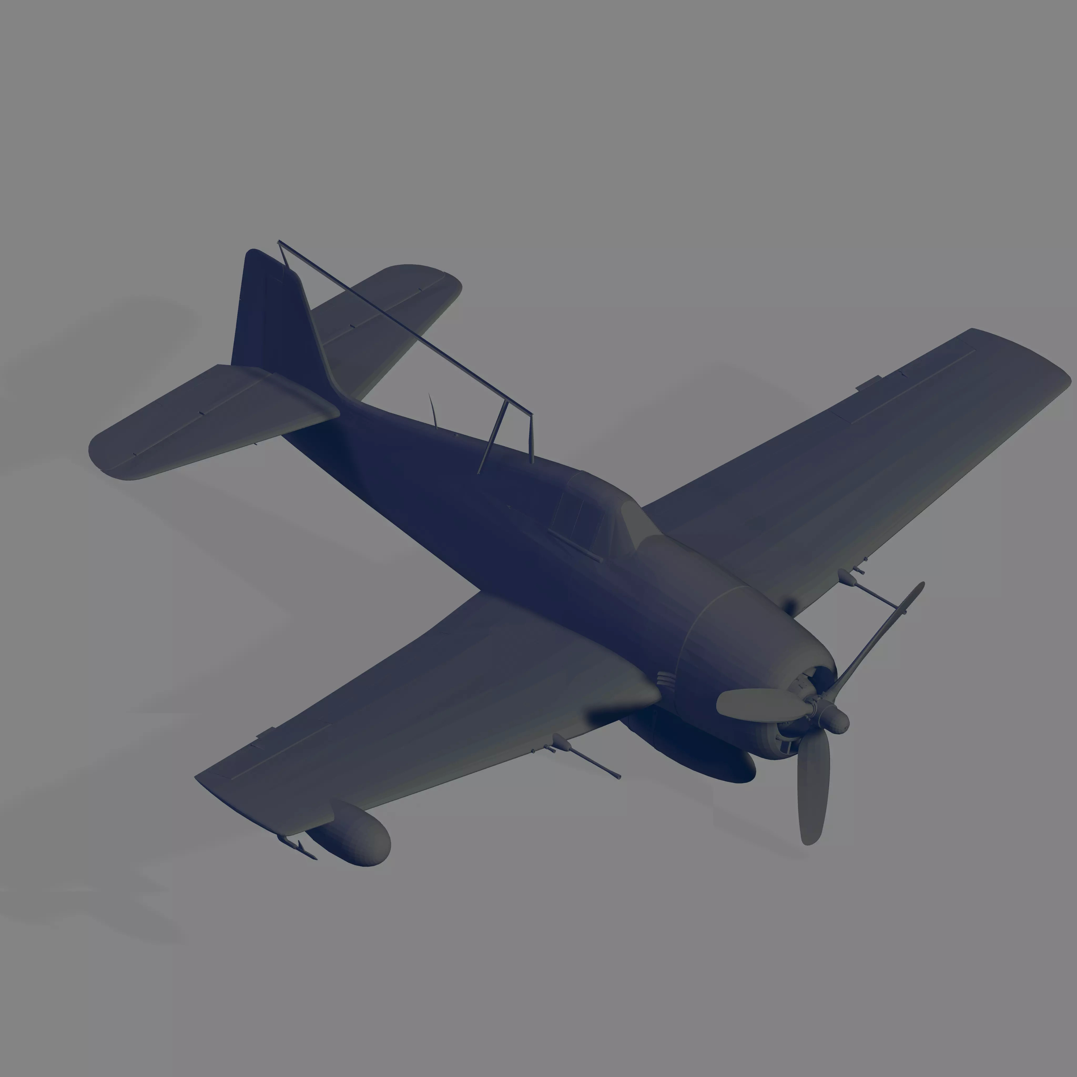 F6F-5N Hellcat 3D model_0