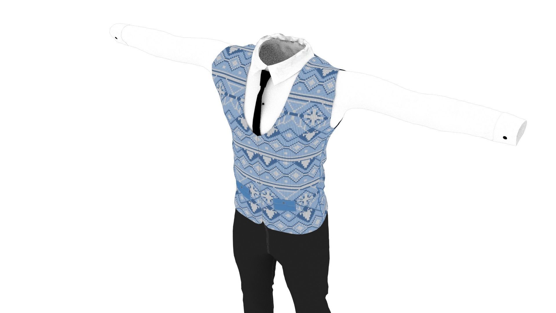Male Clothing Low-poly 3D model_3
