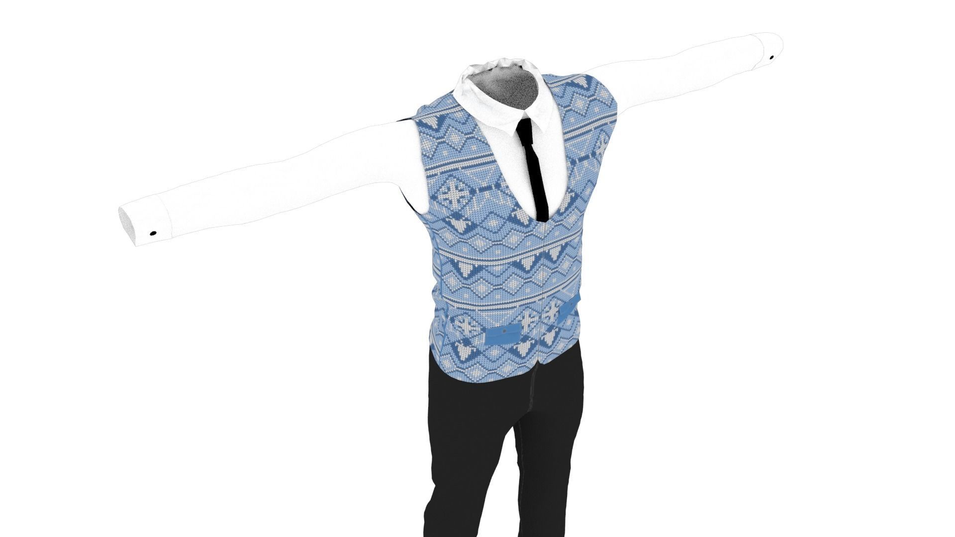 Male Clothing Low-poly 3D model_4