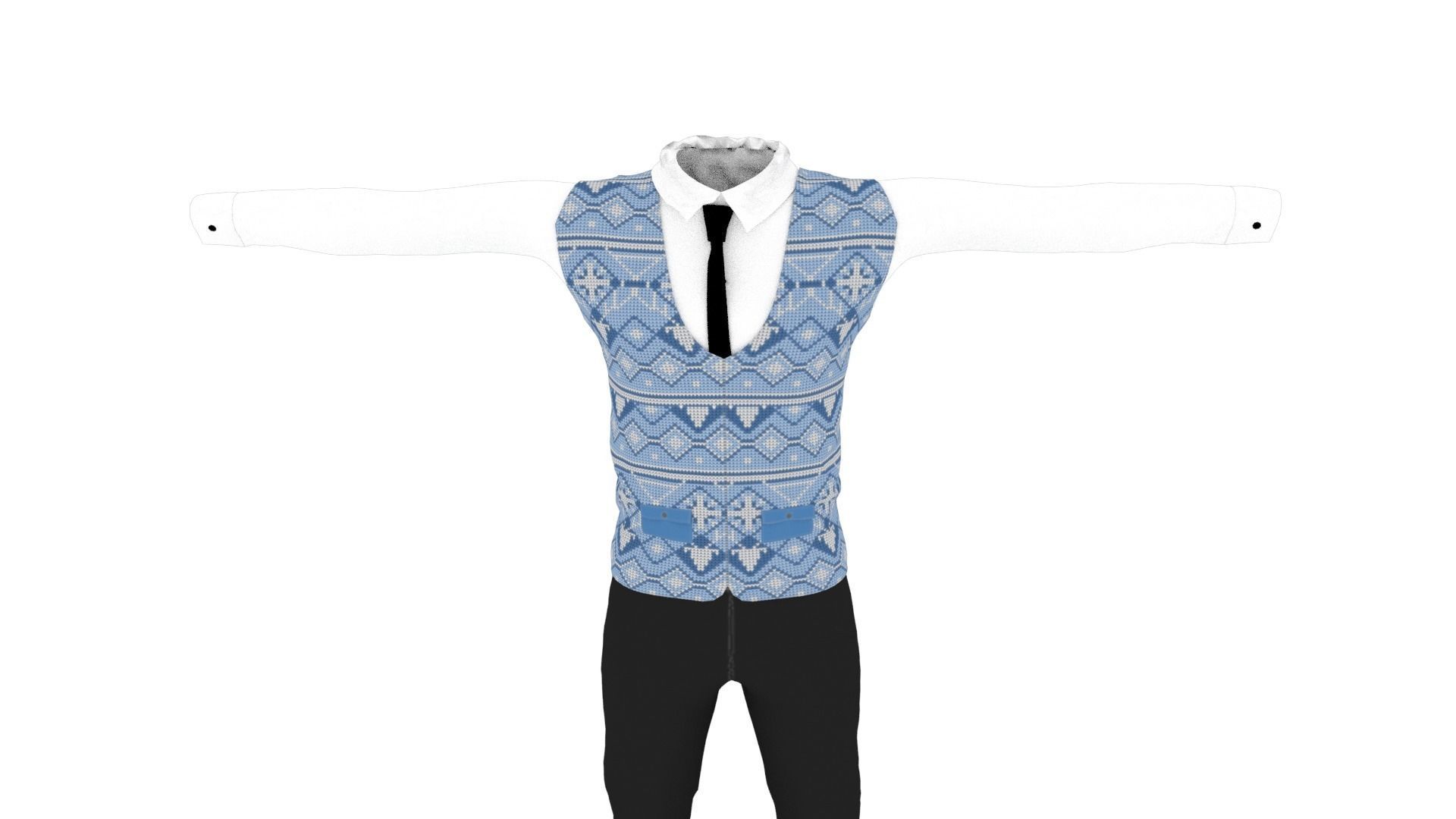 Male Clothing Low-poly 3D model_5