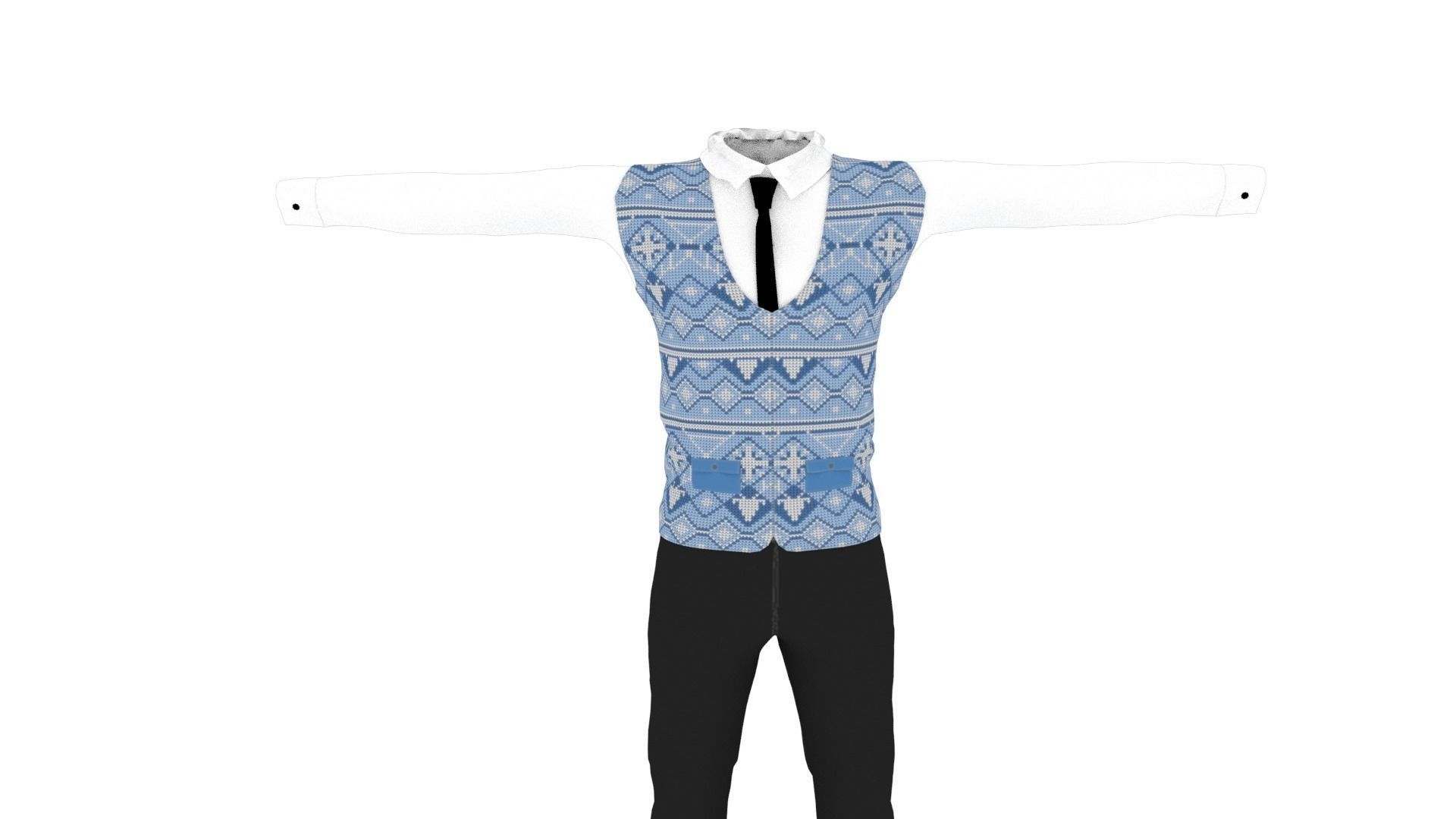 Male Clothing Low-poly 3D model_2