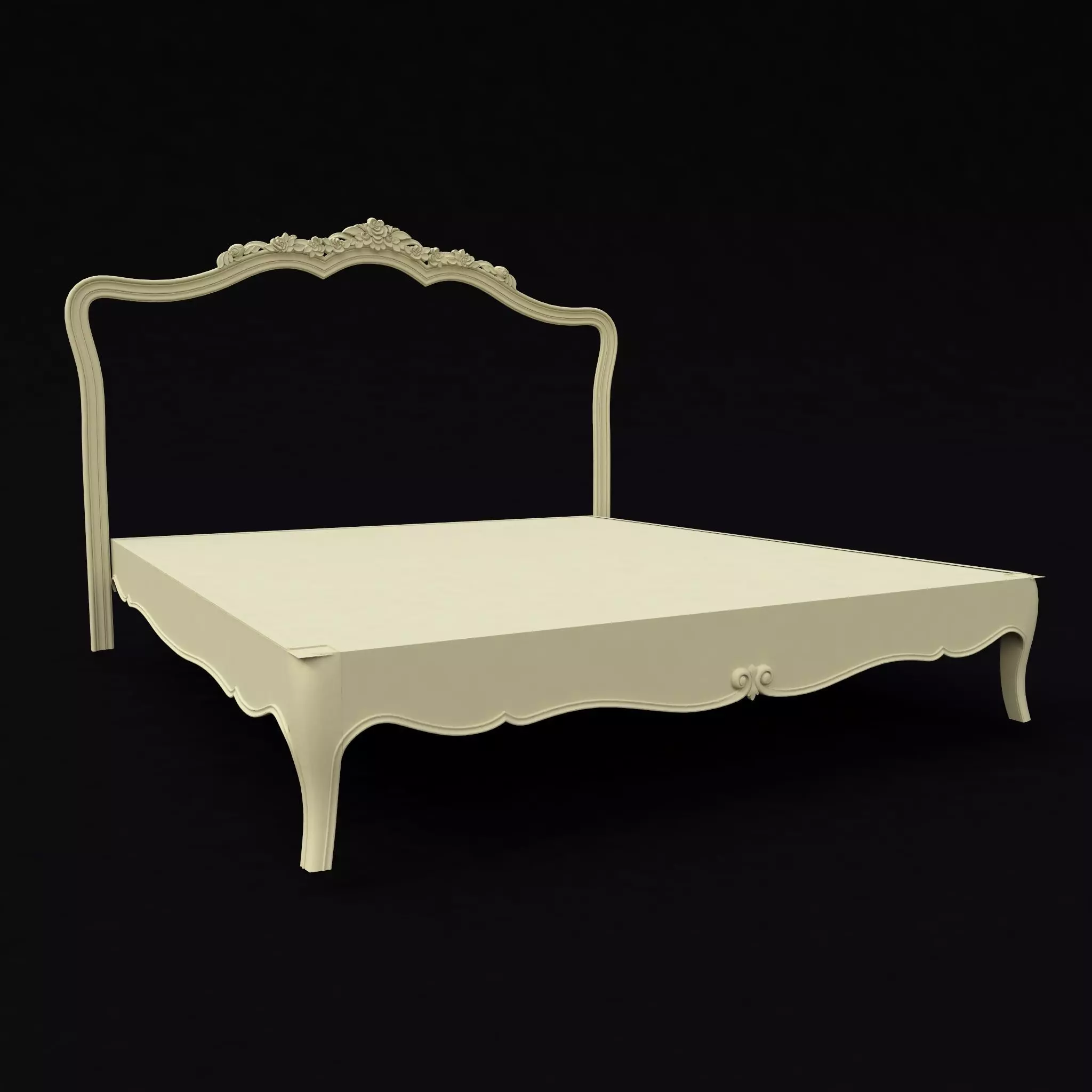 classical elegant headboard 3D model_0