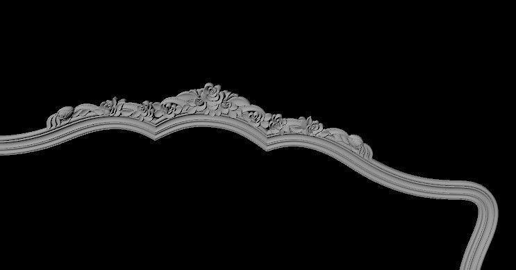 classical elegant headboard 3D model_7