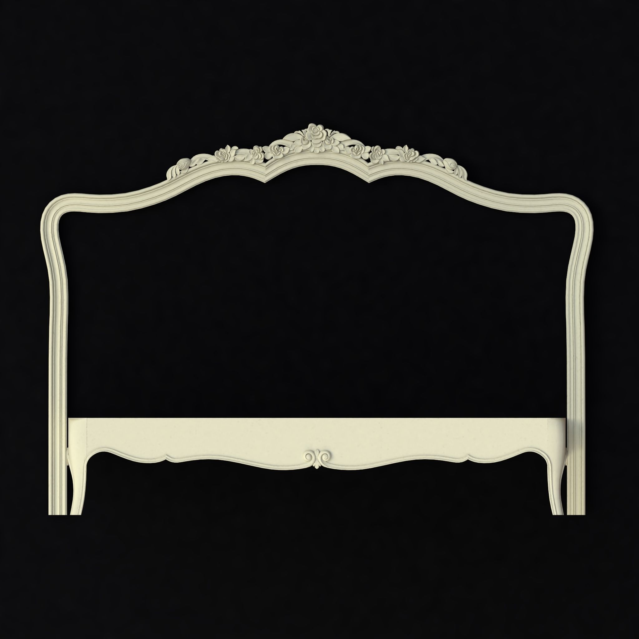 classical elegant headboard 3D model_1