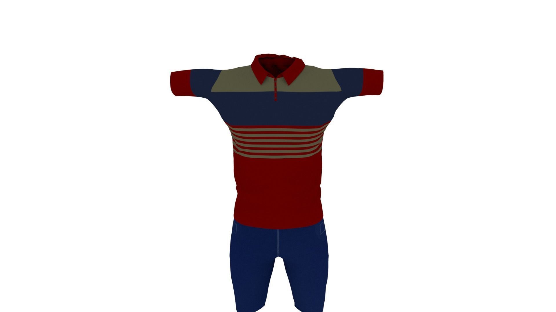 Male Clothing Low-poly 3D model_5