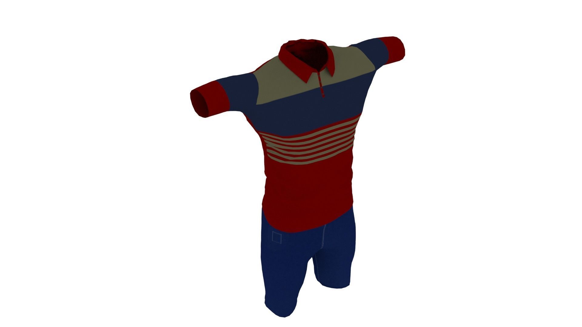 Male Clothing Low-poly 3D model_4