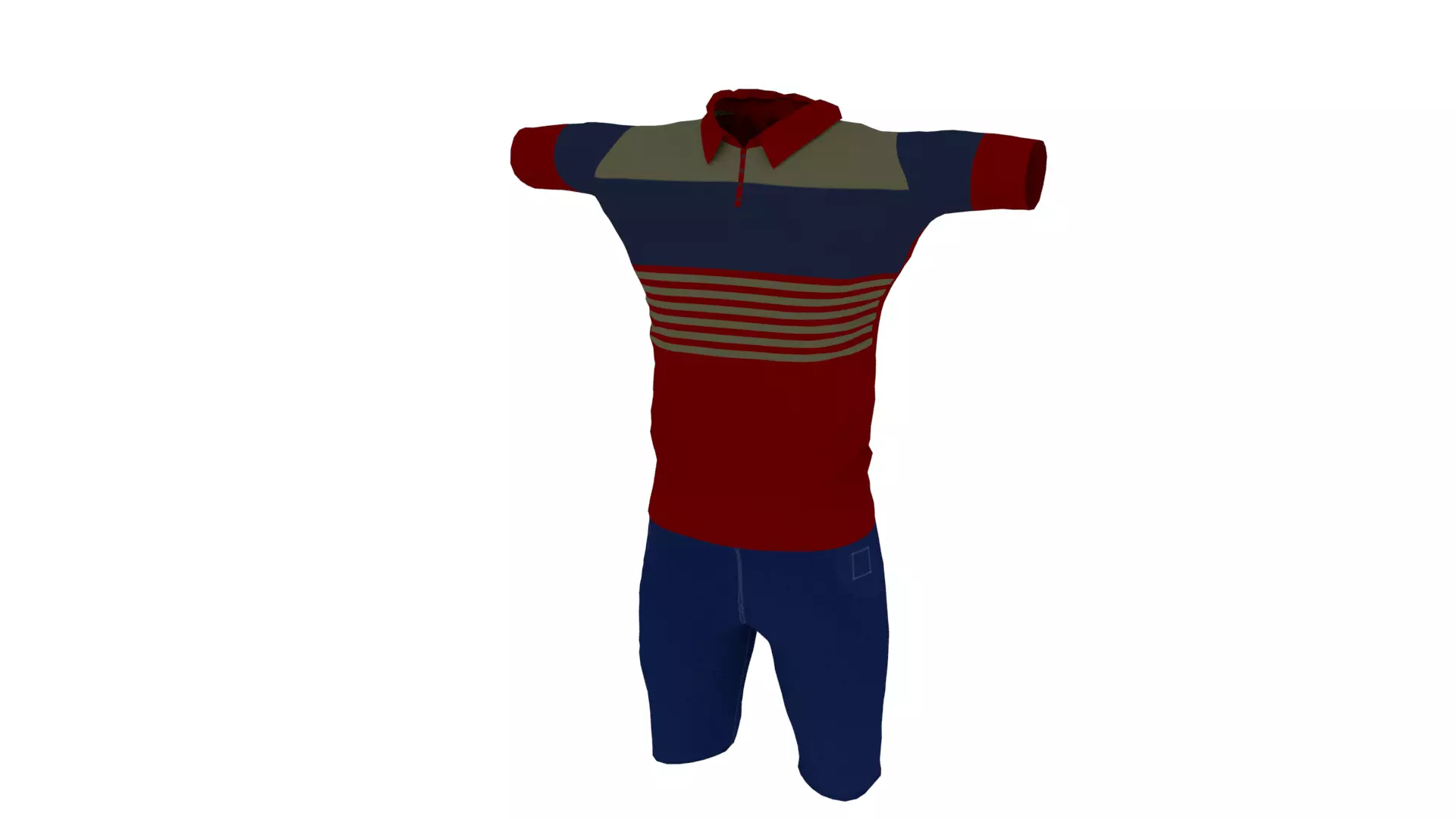 Male Clothing Low-poly 3D model_0