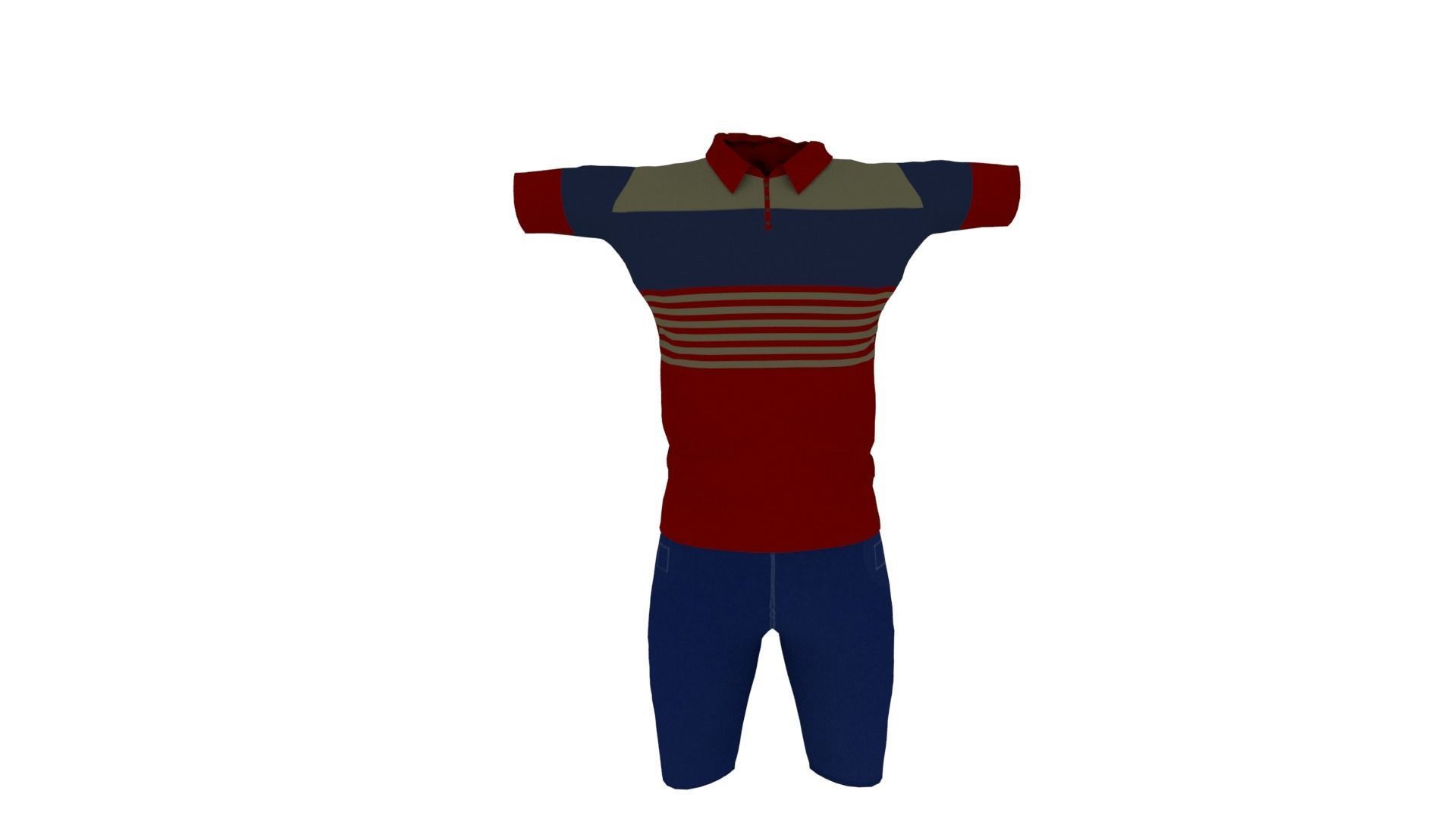 Male Clothing Low-poly 3D model_2