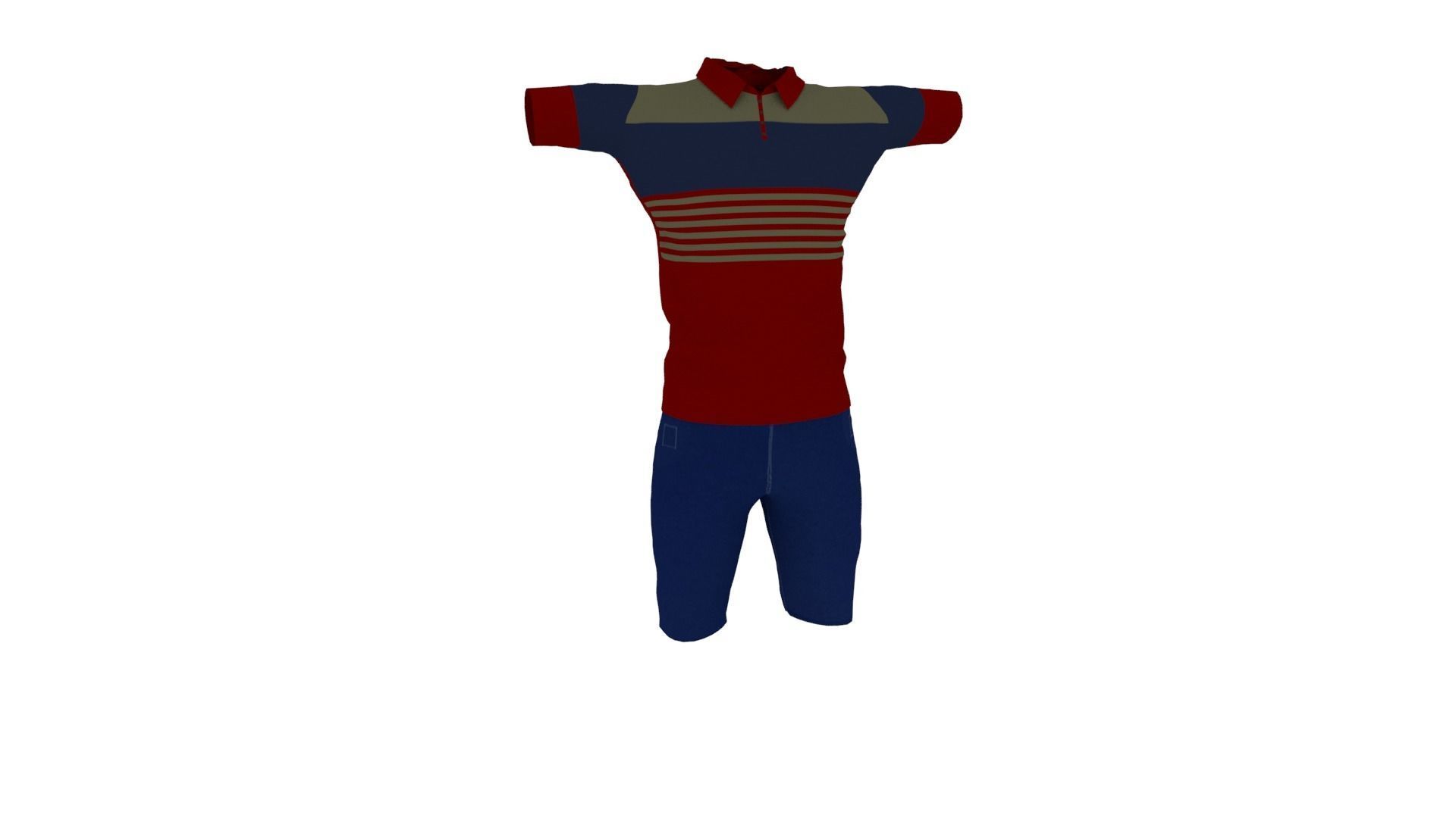 Male Clothing Low-poly 3D model_1
