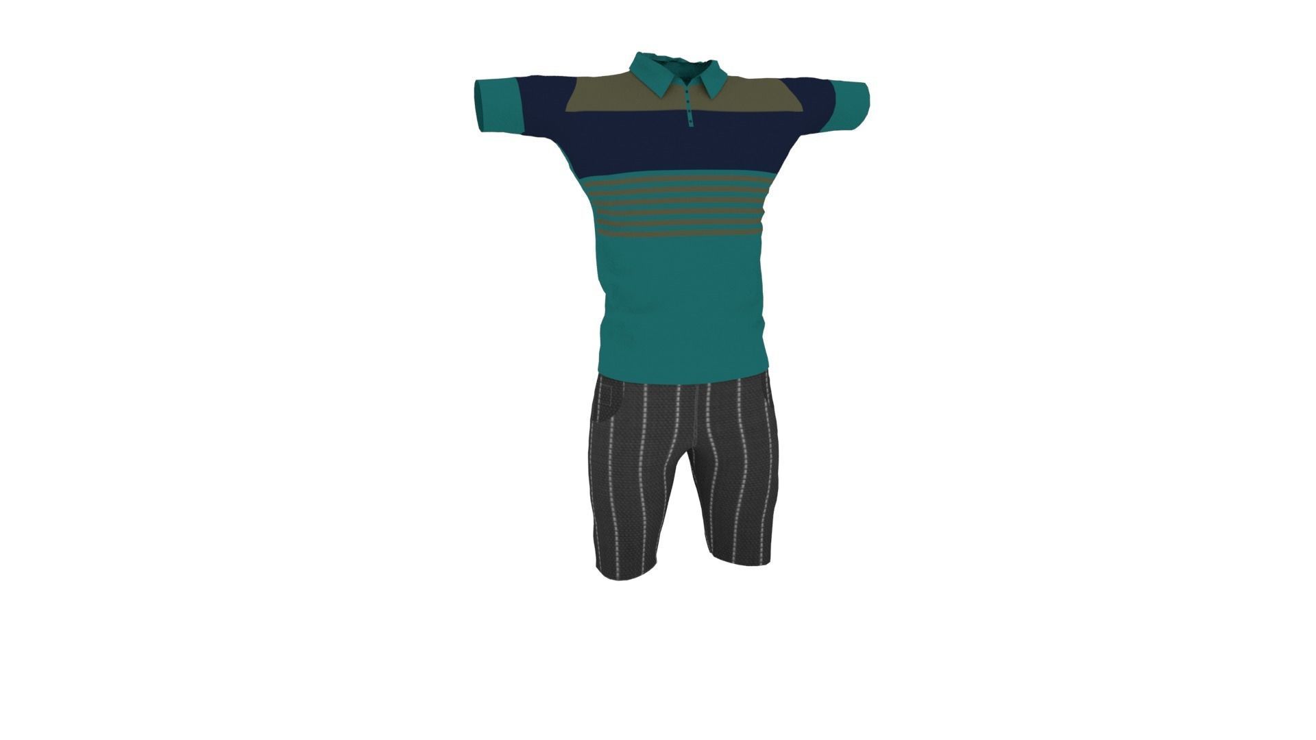 Male Clothing Low-poly 3D model_1