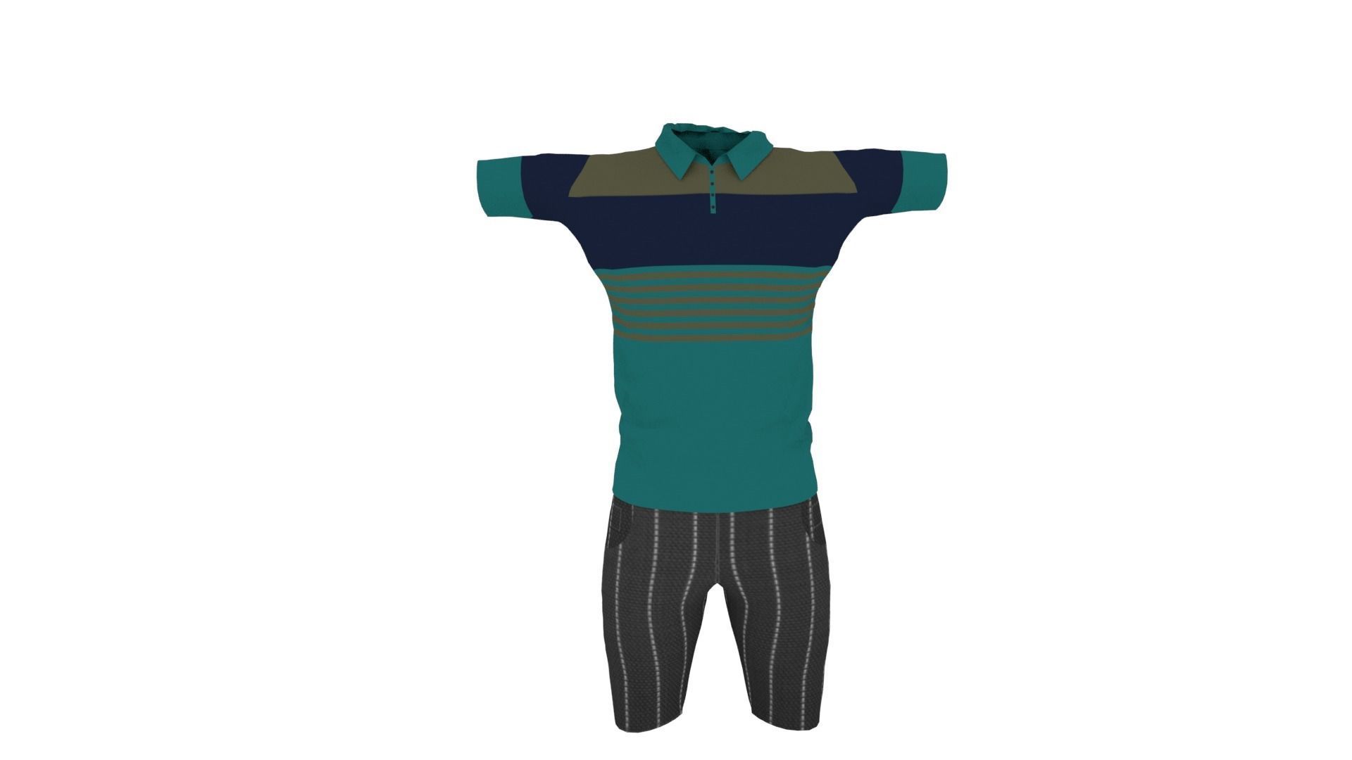 Male Clothing Low-poly 3D model_2