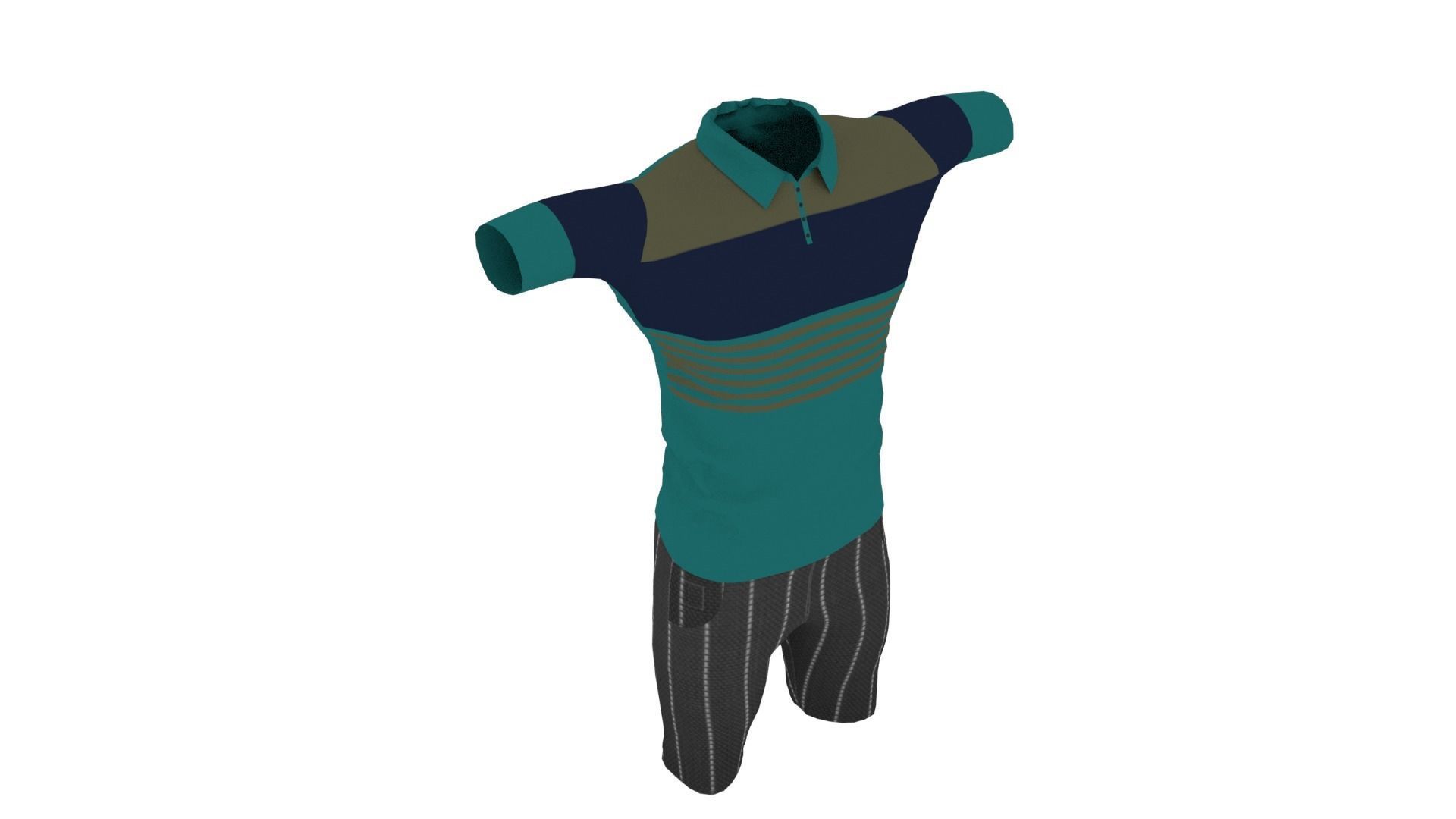 Male Clothing Low-poly 3D model_4