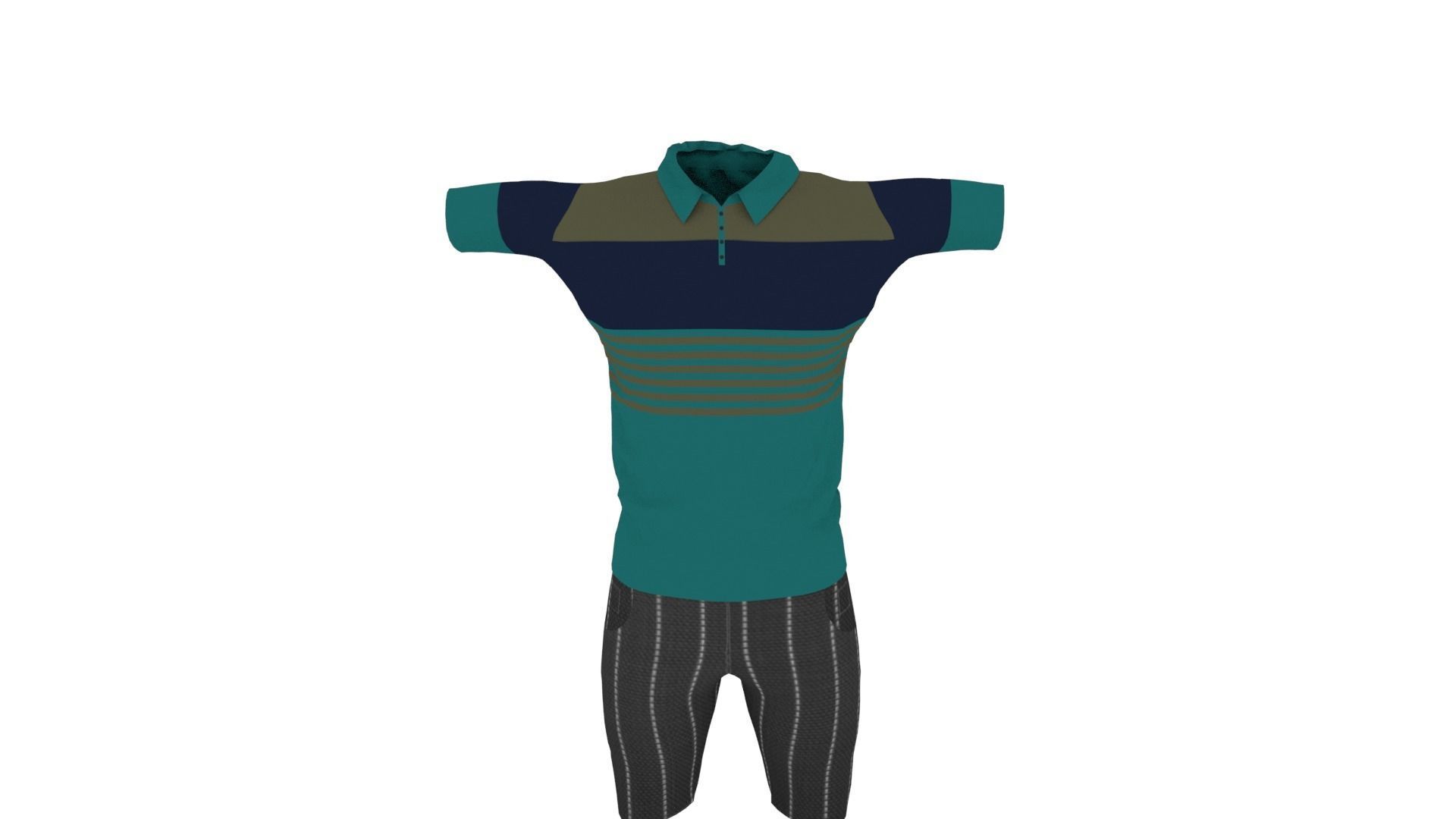 Male Clothing Low-poly 3D model_5