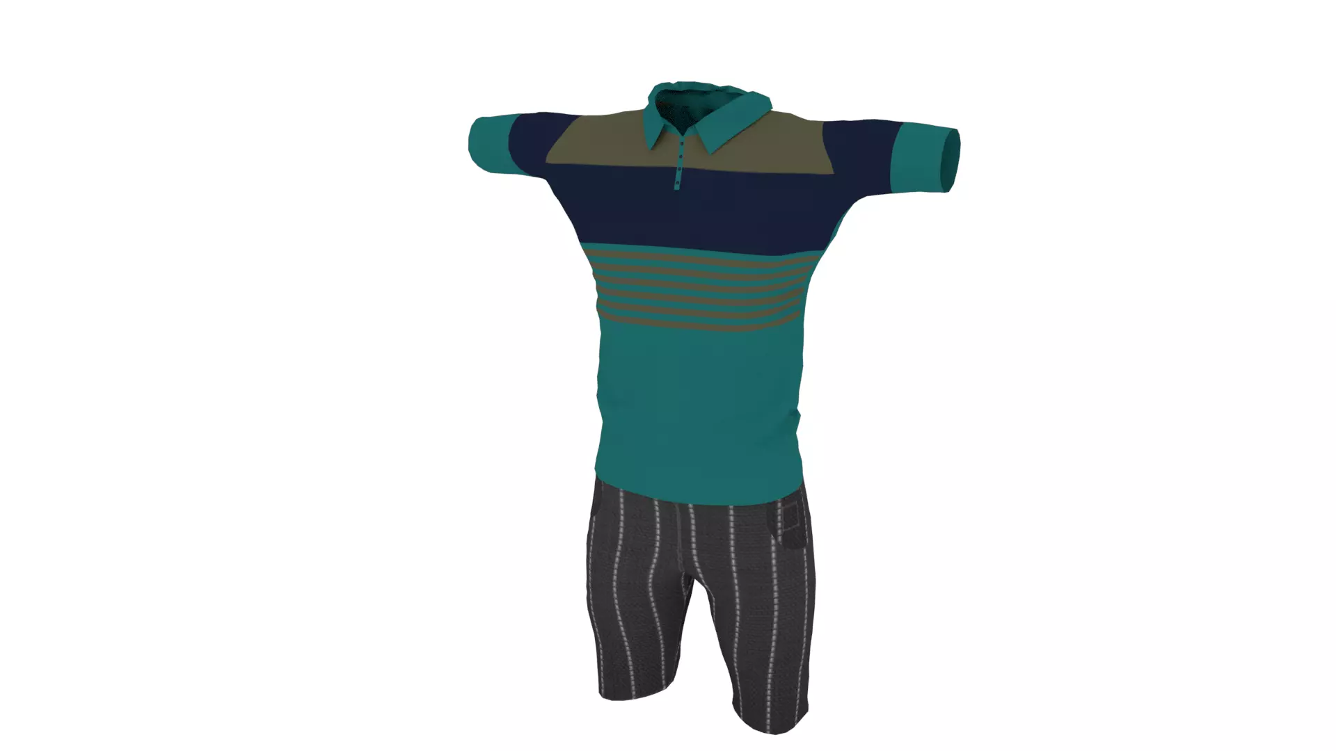 Male Clothing Low-poly 3D model_0