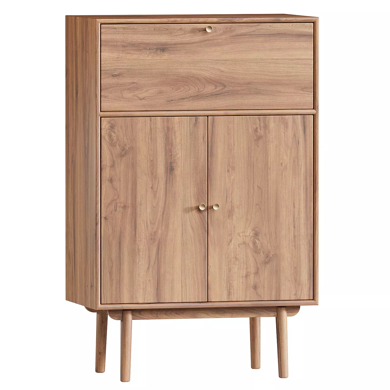 Keira Solid Wood Bar Cabinet 3D model