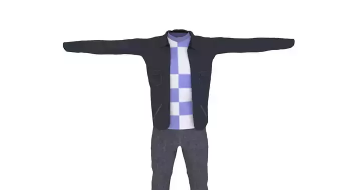 Male Clothing Low-poly 3D model