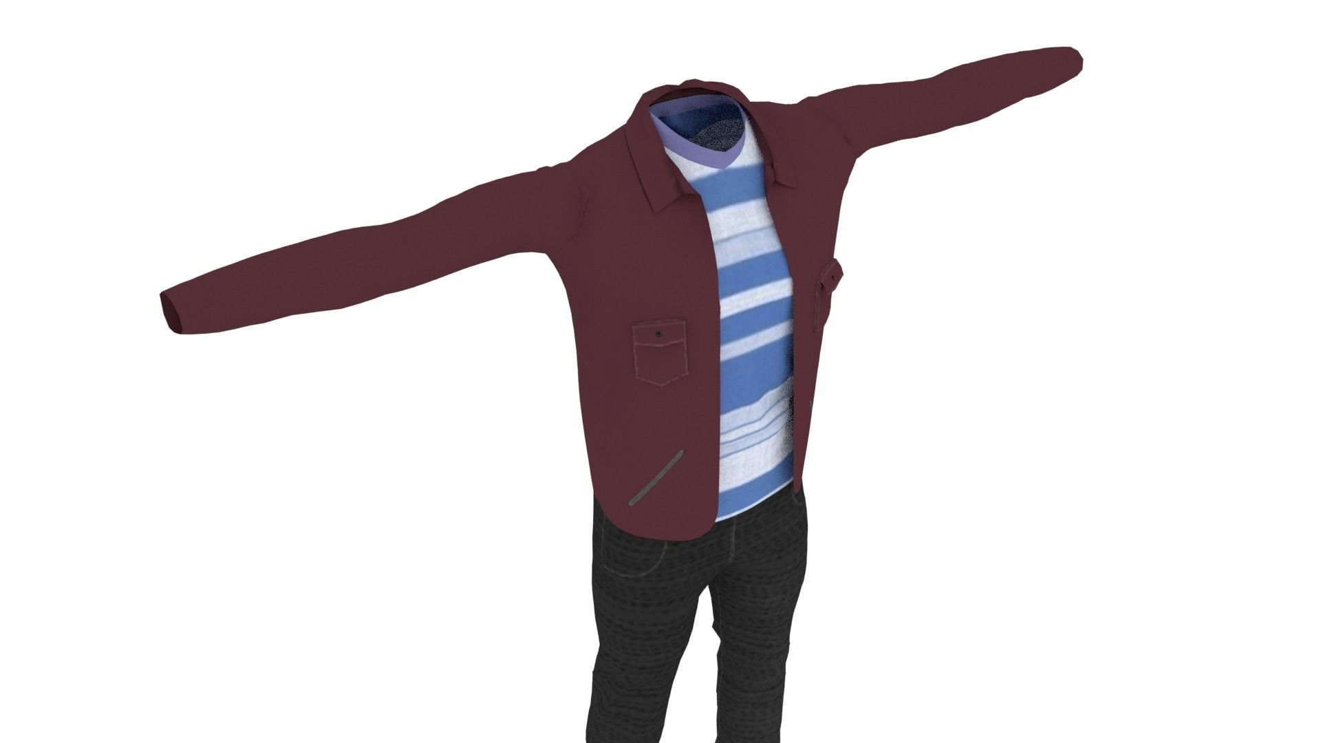 Male Clothing Low-poly 3D model_5